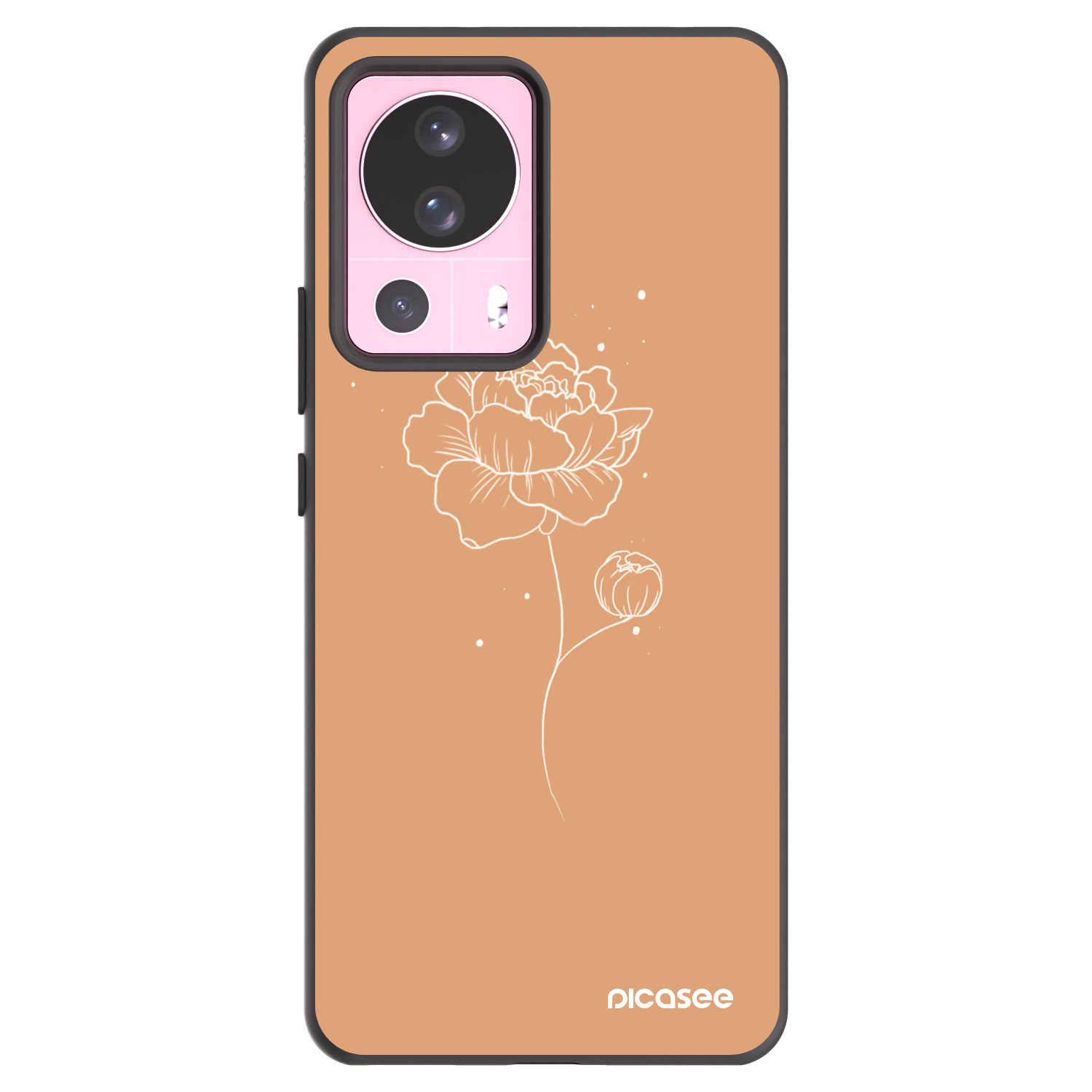Picasee crna silikonska maskica za Xiaomi 13 Lite - Peonies
