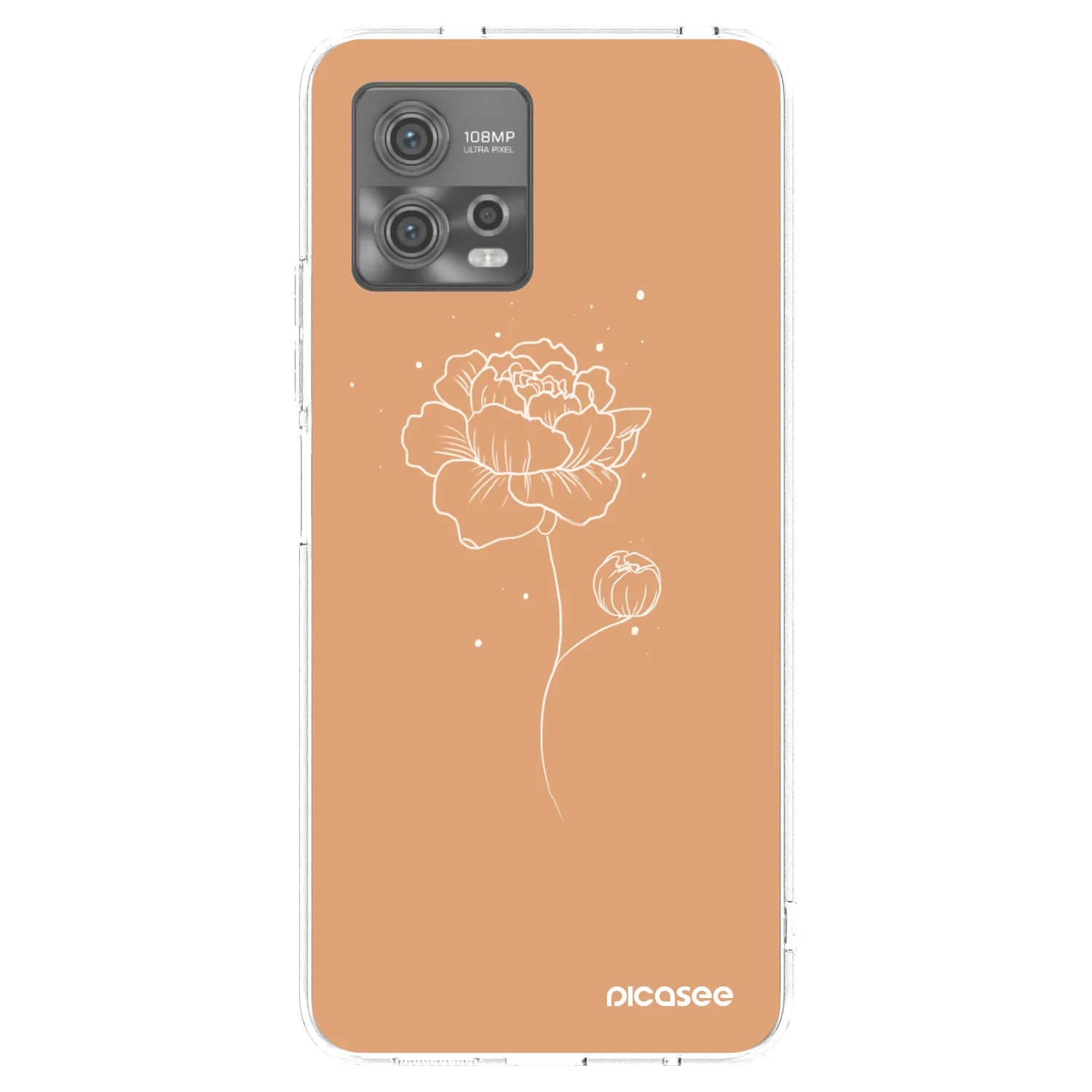 Picasee silikonska prozirna maskica za Motorola Moto G72 - Peonies