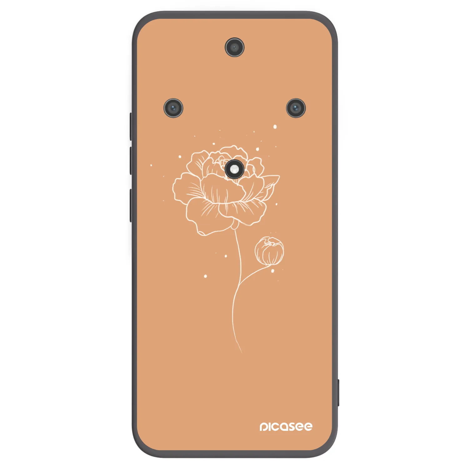 Picasee crna silikonska maskica za Honor Magic5 Lite 5G - Peonies