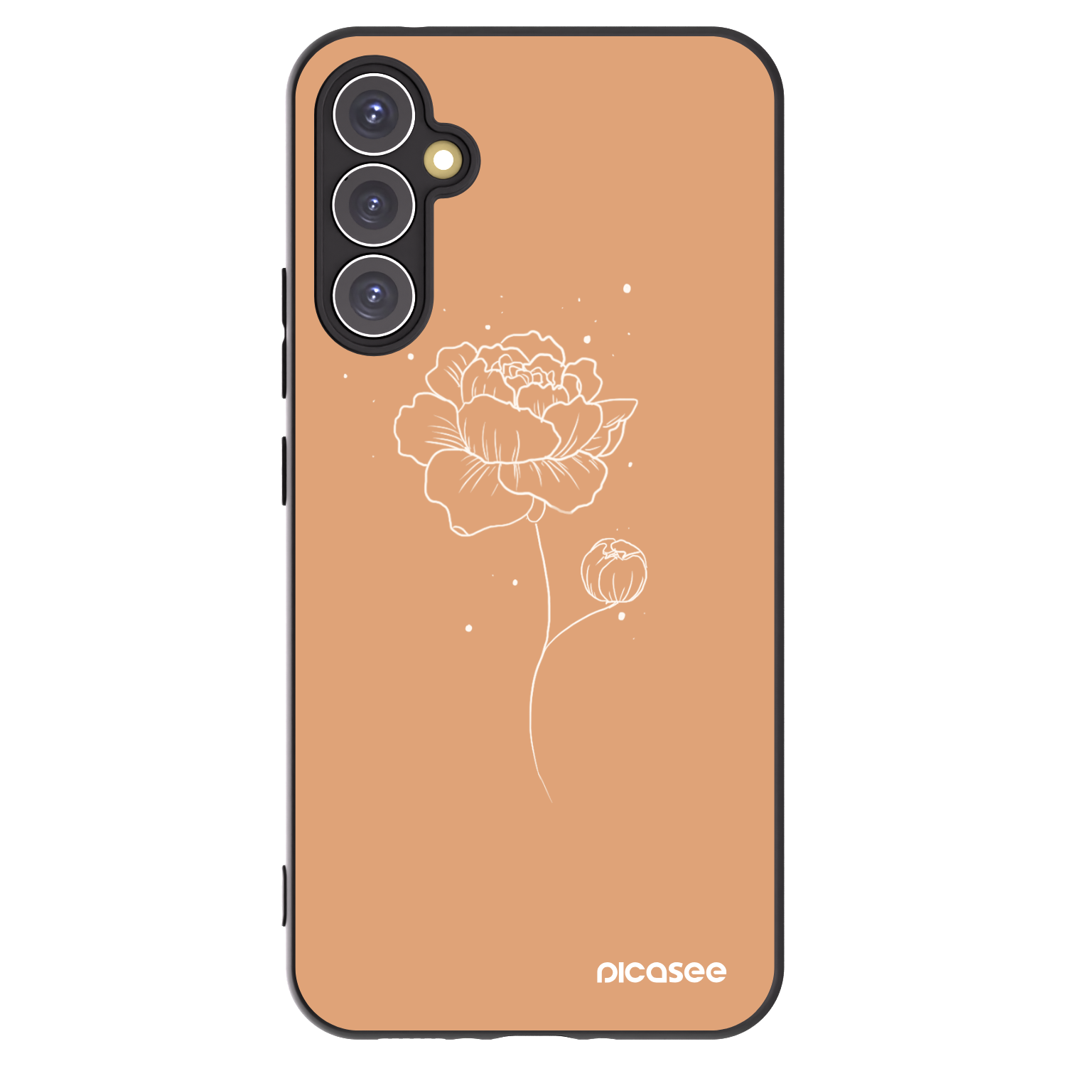 Picasee crna silikonska maskica za Samsung Galaxy A34 5G A346B - Peonies
