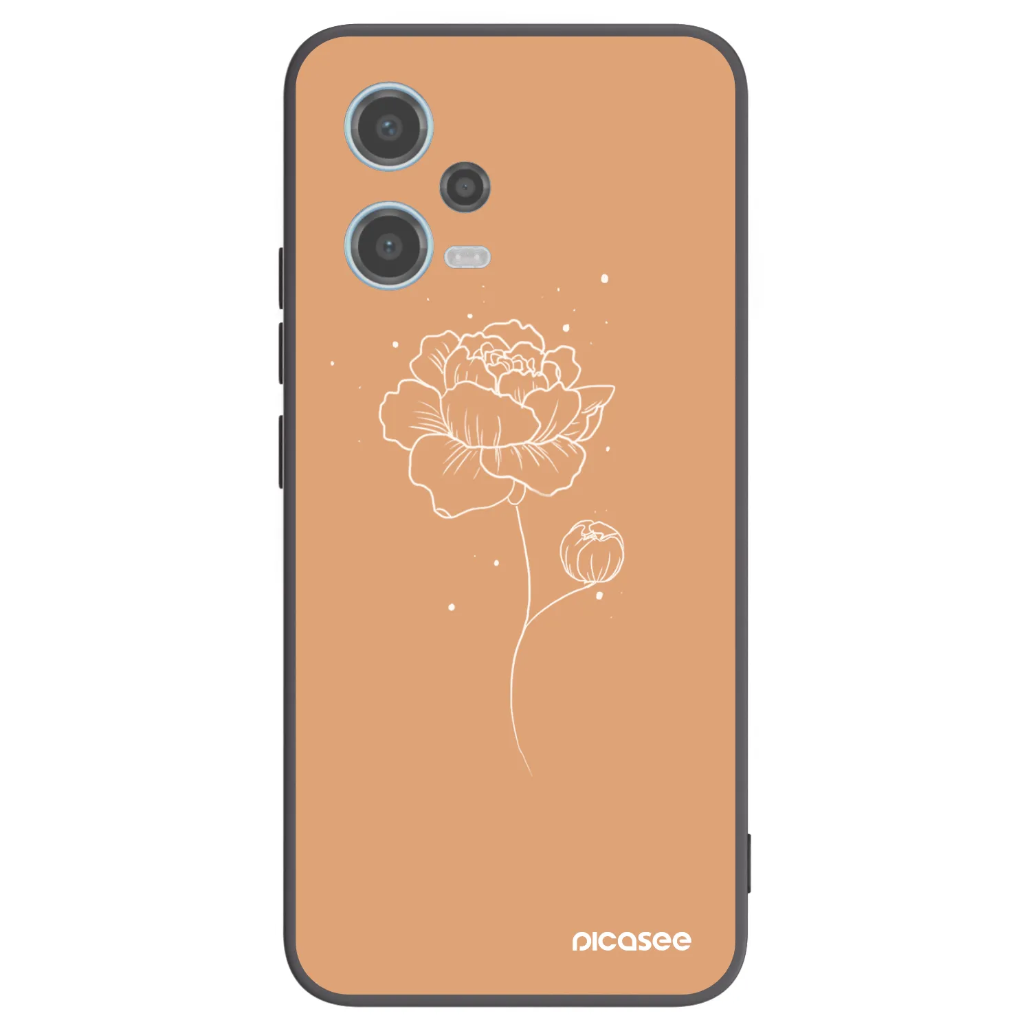 Picasee crna silikonska maskica za Xiaomi Redmi Note 12 5G - Peonies