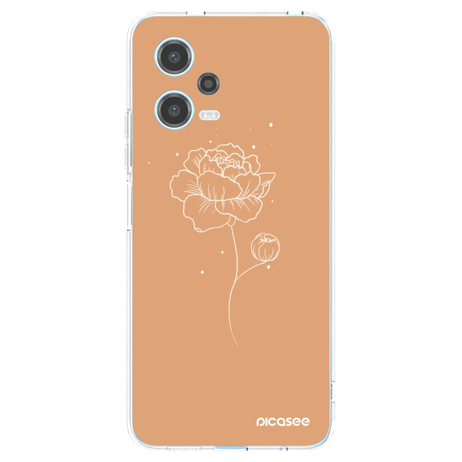 Picasee silikonska prozirna maskica za Xiaomi Redmi Note 12 5G - Peonies