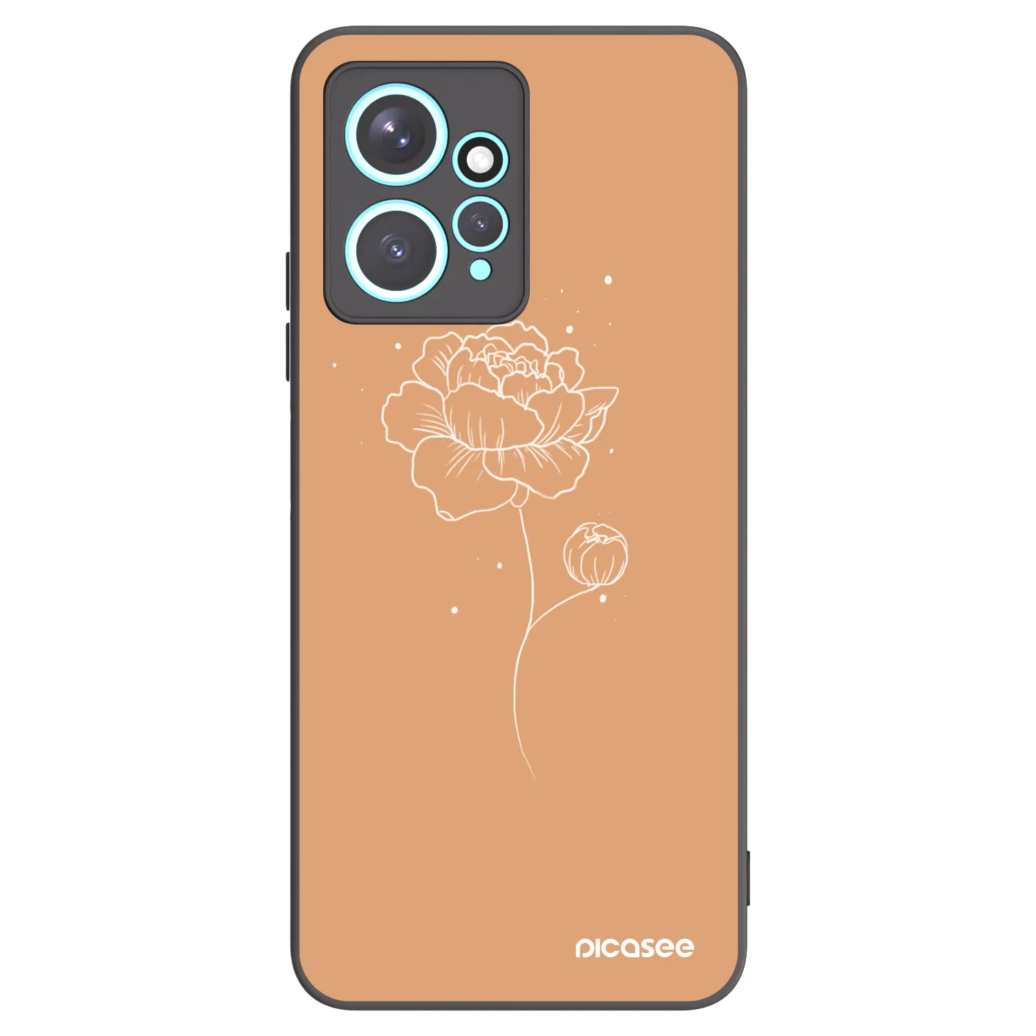 Picasee crna silikonska maskica za Xiaomi Redmi Note 12 4G - Peonies