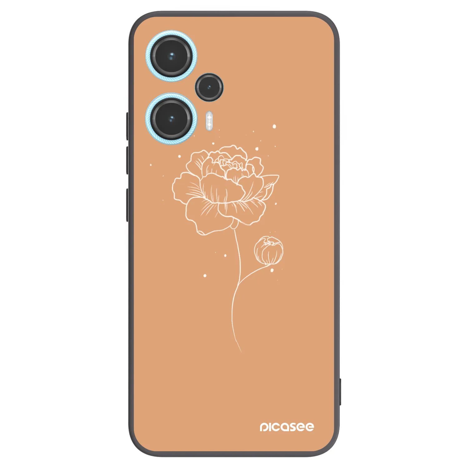 Picasee crna silikonska maskica za Xiaomi Poco F5 - Peonies