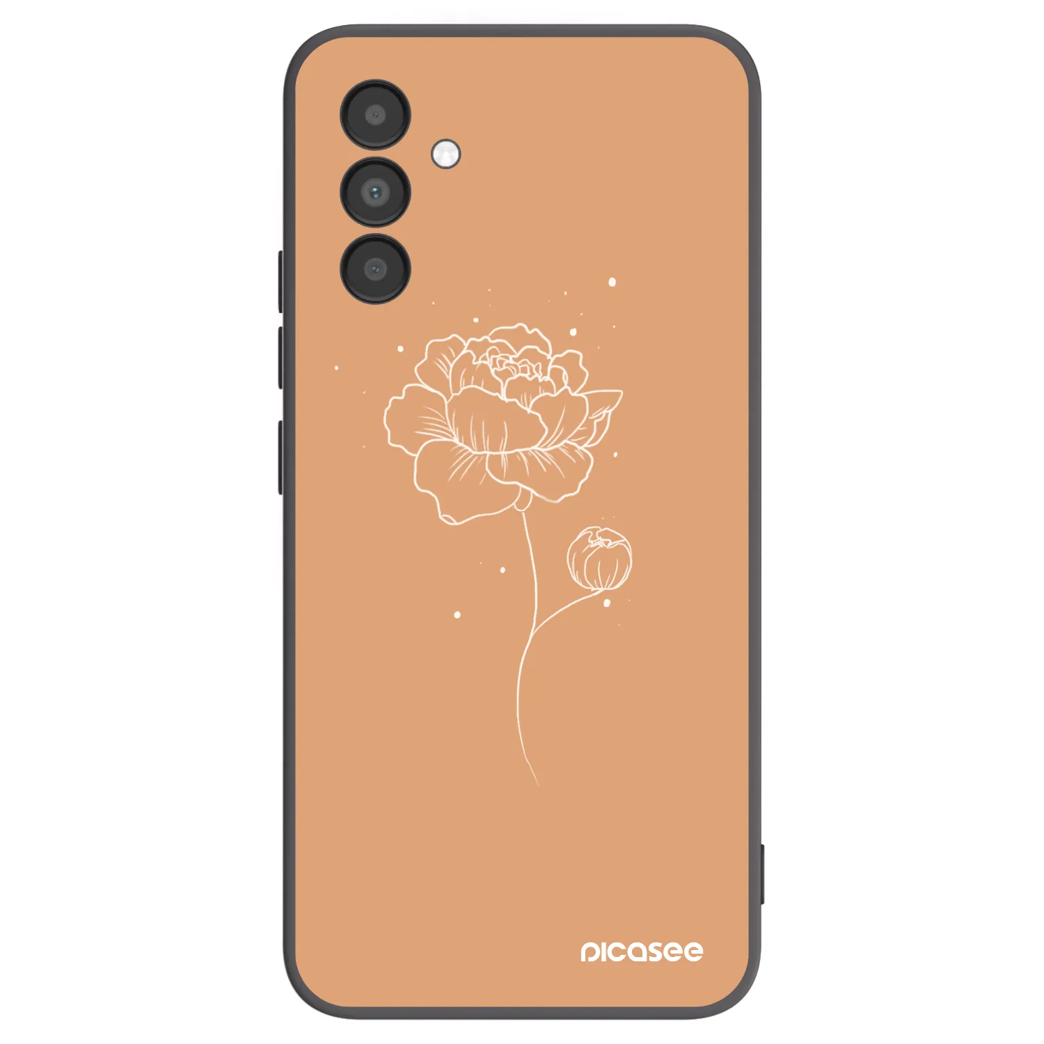 Picasee crna silikonska maskica za Samsung Galaxy A04s A047F - Peonies