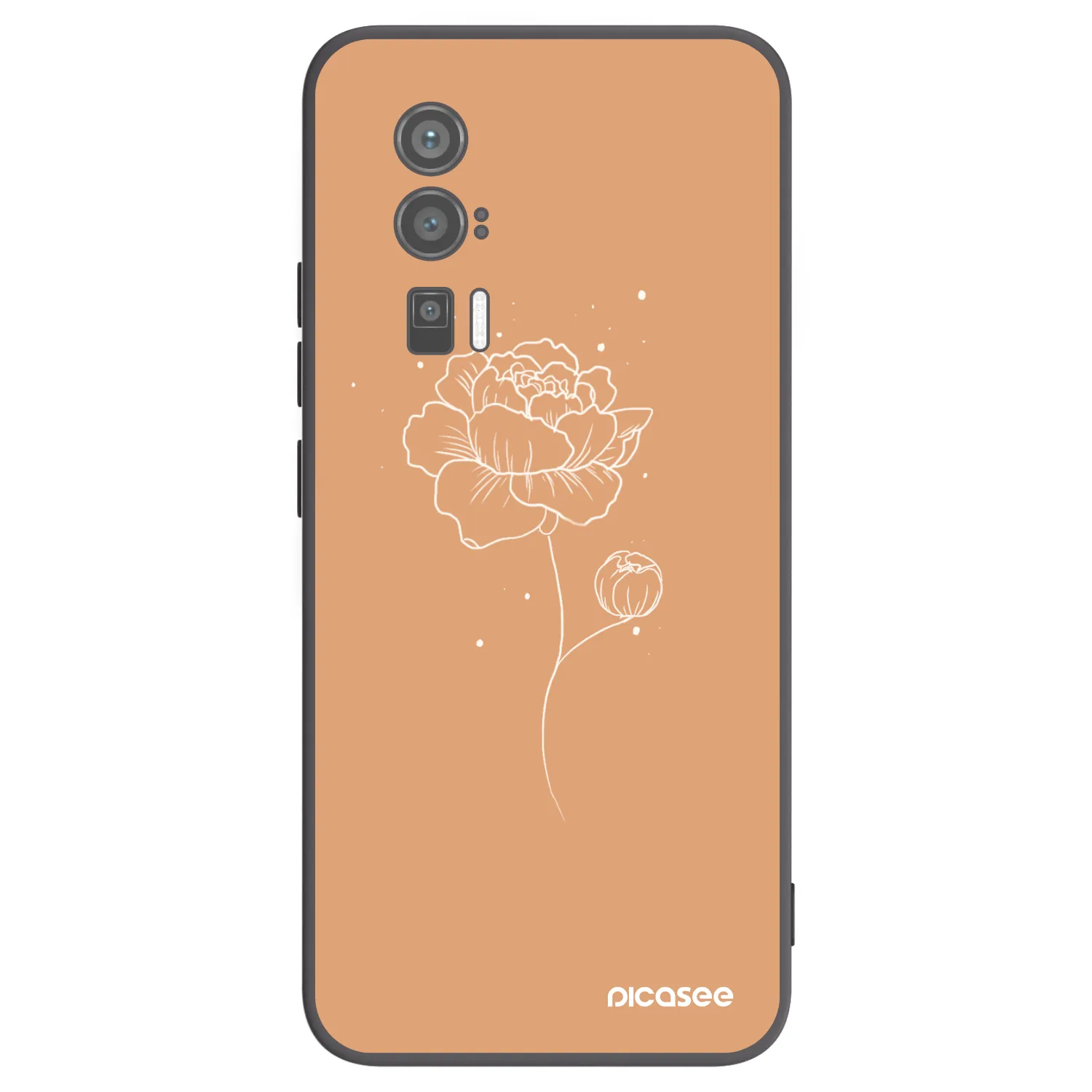 Picasee crna silikonska maskica za Xiaomi Poco F5 Pro 5G - Peonies