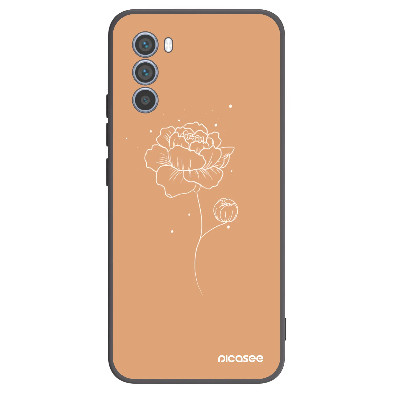 Picasee crna silikonska maskica za Motorola Moto G62 - Peonies