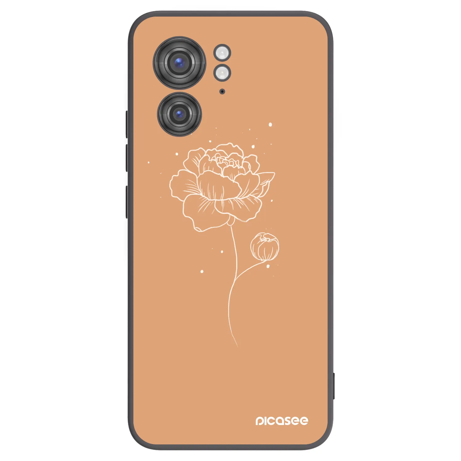 Picasee crna silikonska maskica za Motorola Edge 40 - Peonies