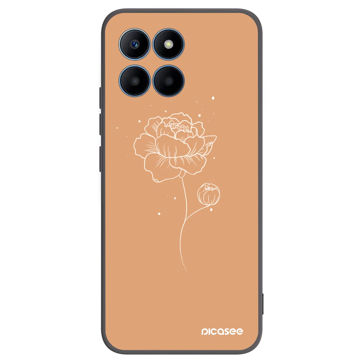 Picasee crna silikonska maskica za Honor 70 Lite - Peonies