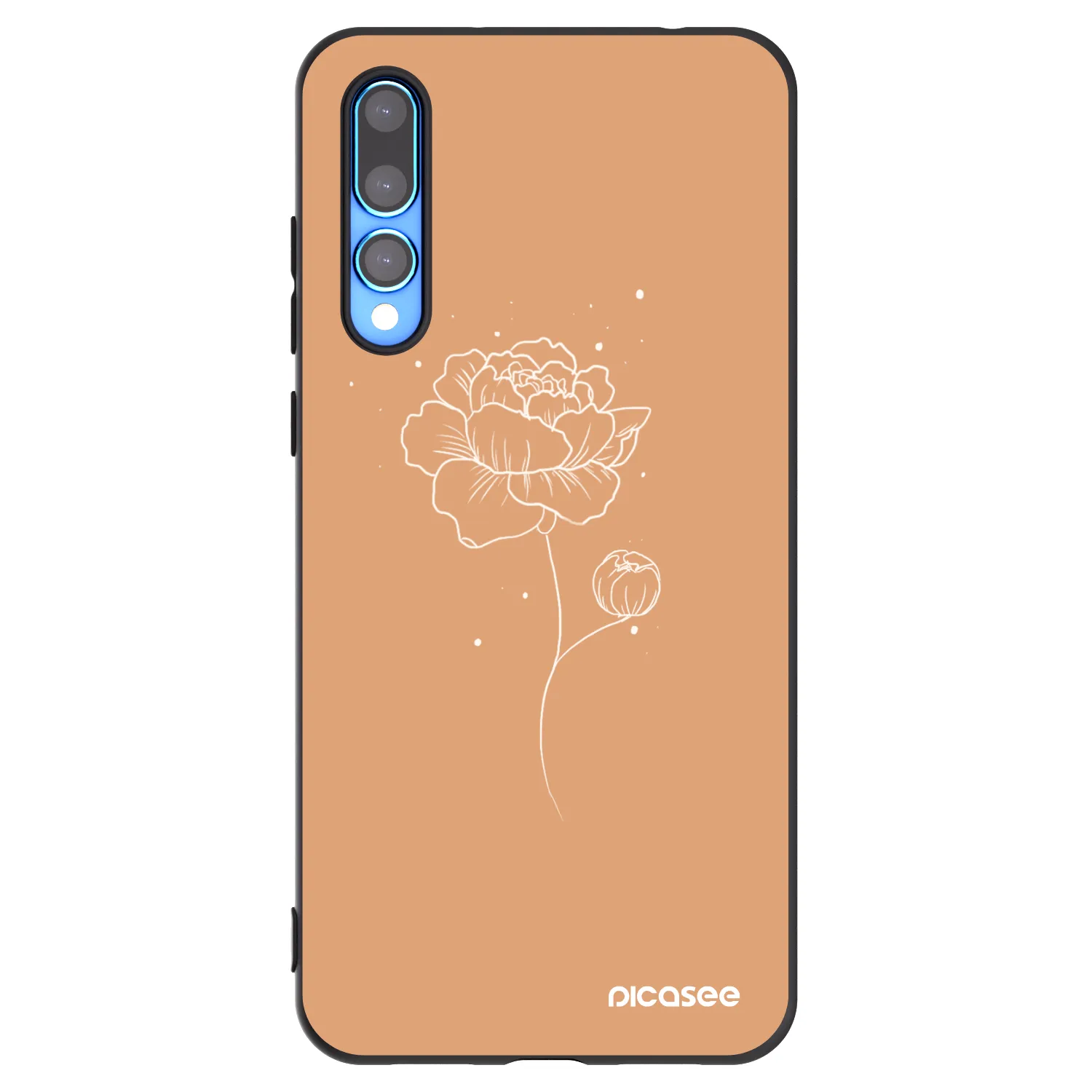 Picasee crna silikonska maskica za Huawei P20 Pro - Peonies