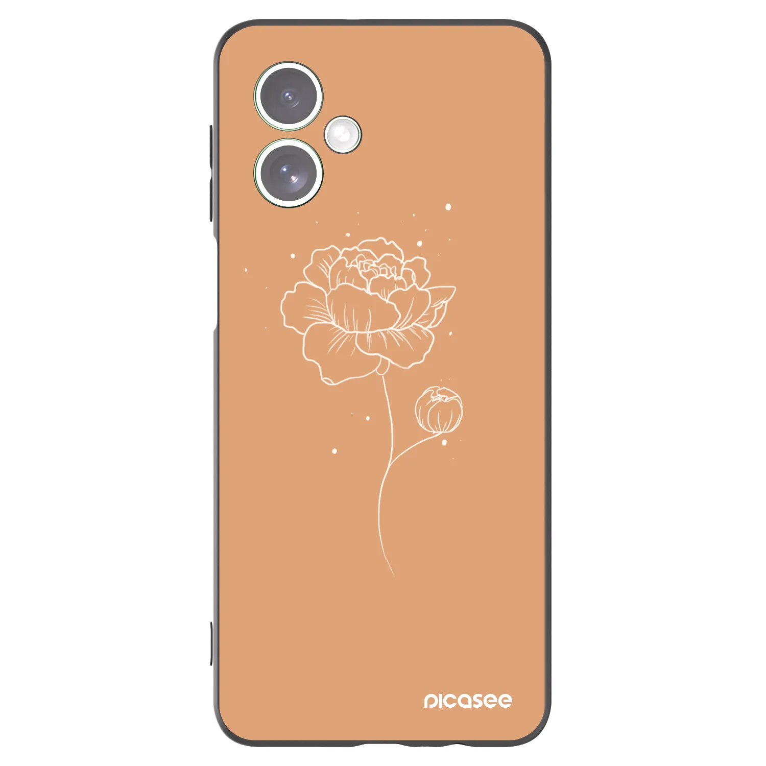 Picasee crna silikonska maskica za Motorola Moto G54 5G - Peonies