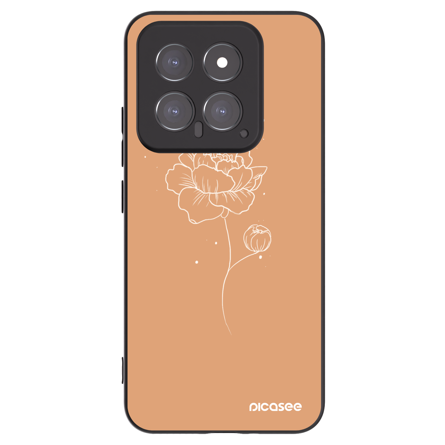 Picasee crna silikonska maskica za Xiaomi 14 - Peonies