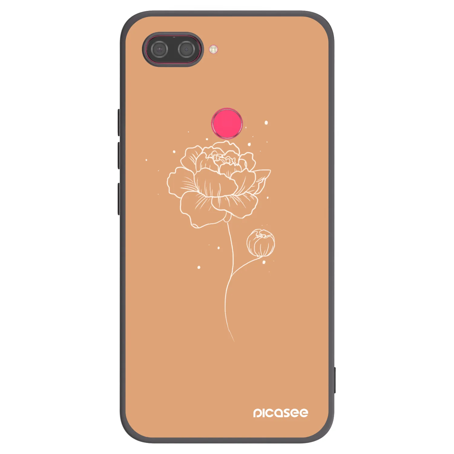 Picasee crna silikonska maskica za Xiaomi Mi 8 Lite - Peonies