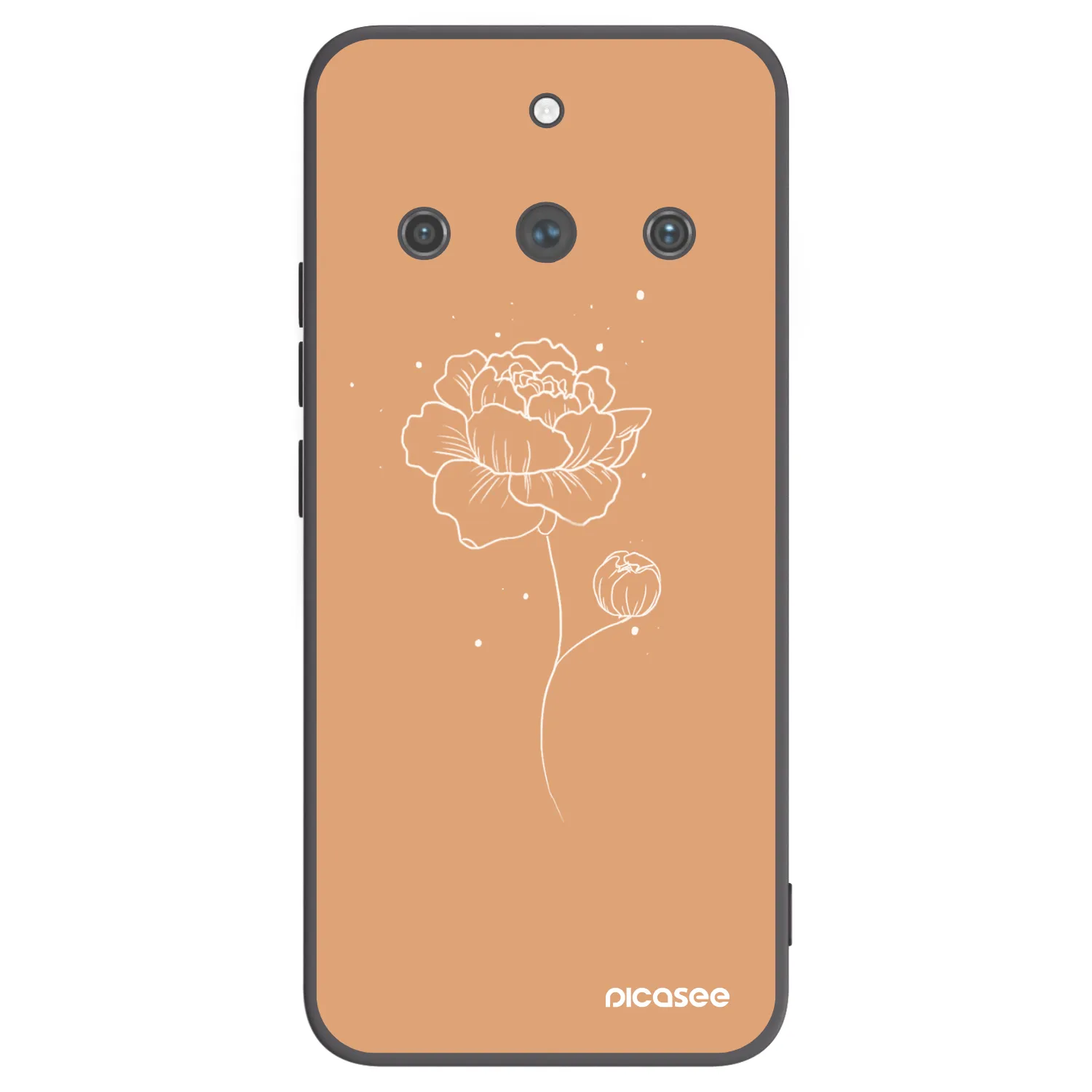 Picasee crna silikonska maskica za Realme 11 Pro+ - Peonies