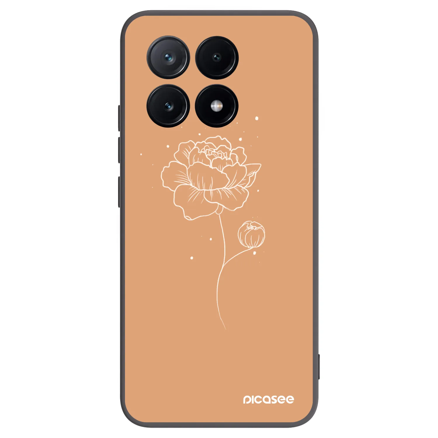 Picasee crna silikonska maskica za Xiaomi Poco X6 Pro - Peonies
