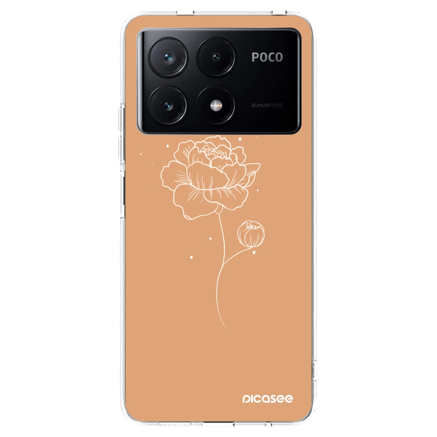 Picasee silikonska prozirna maskica za Xiaomi Poco X6 Pro - Peonies