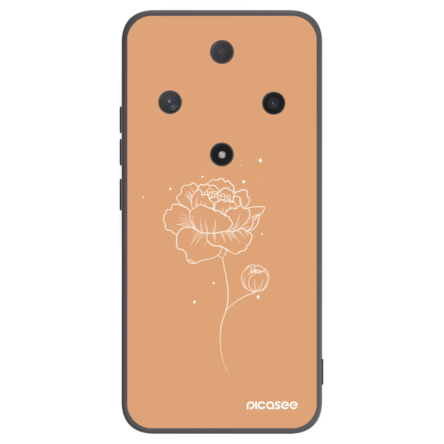 Picasee crna silikonska maskica za Honor Magic6 Lite 5G - Peonies