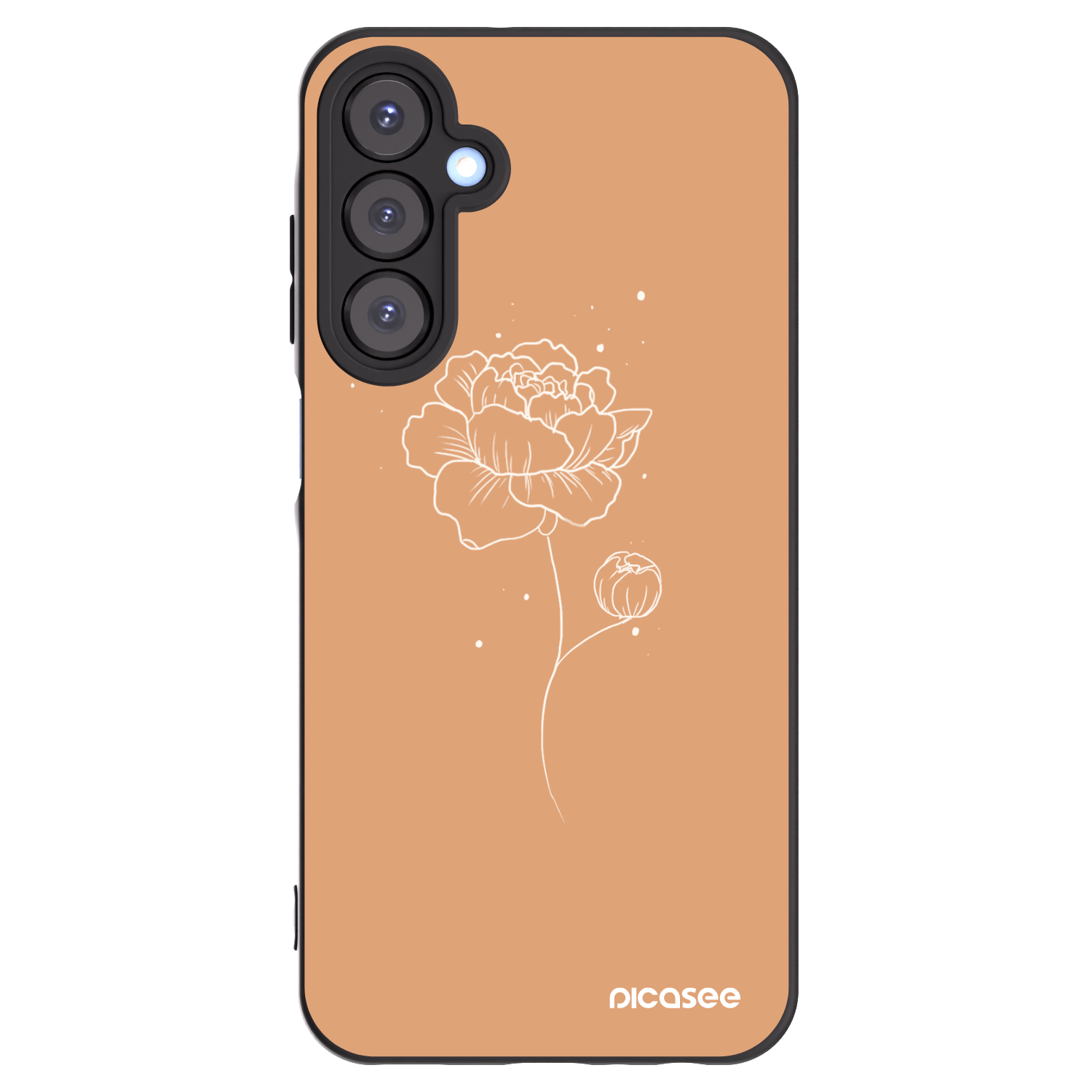 Picasee crna silikonska maskica za Samsung Galaxy A25 A256B 5G - Peonies