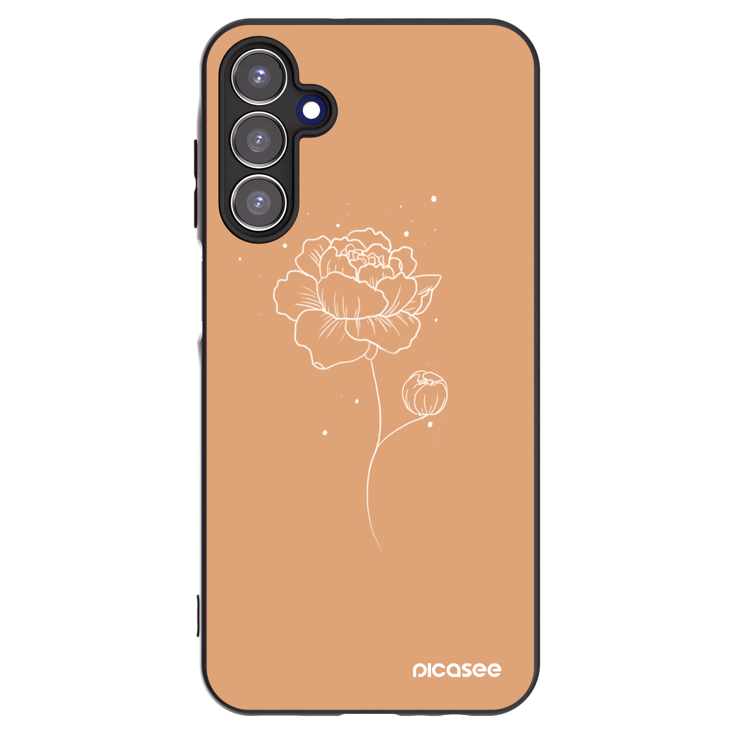 Picasee crna silikonska maskica za Samsung Galaxy A15 A155F 4G - Peonies