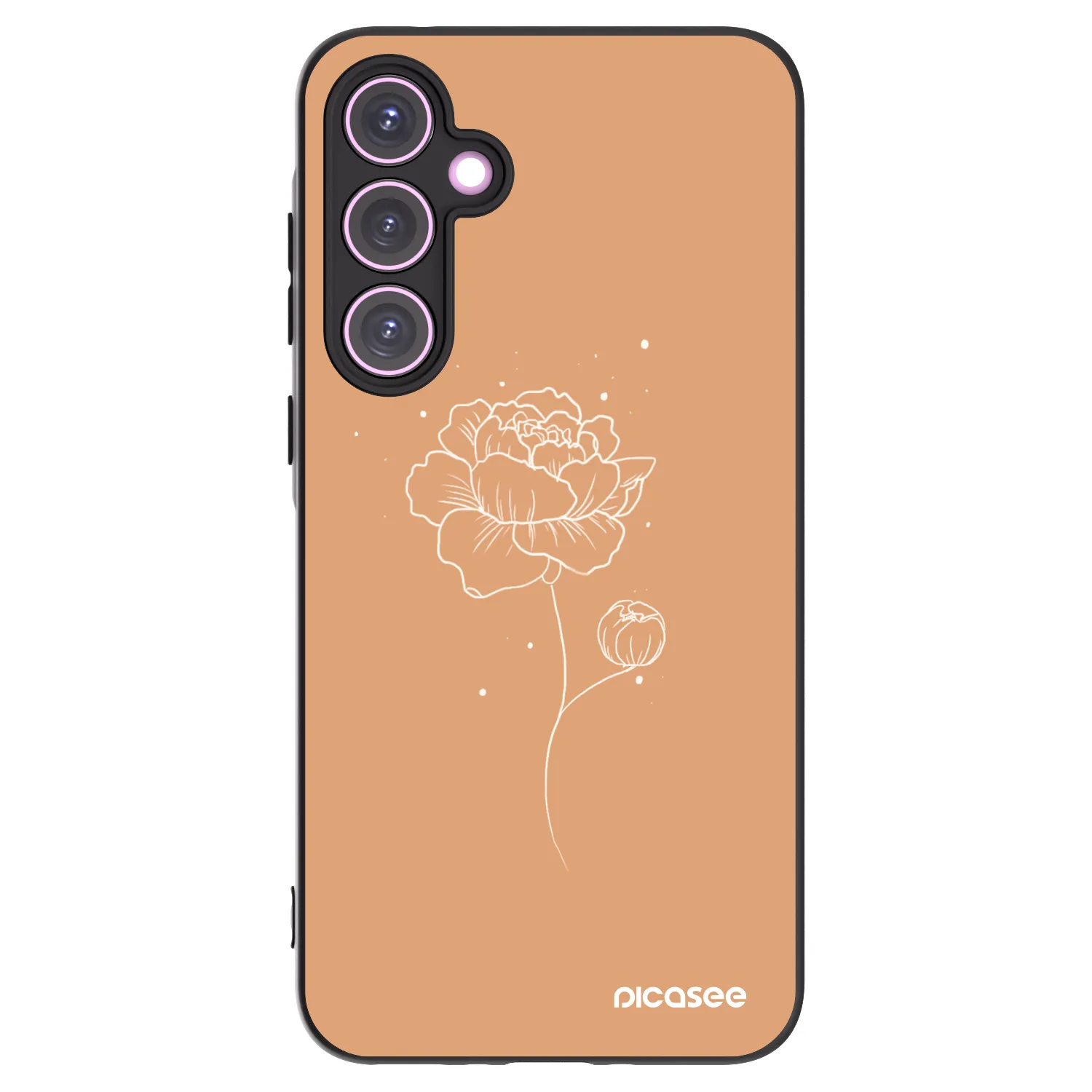 Picasee crna silikonska maskica za Samsung Galaxy A35 5G A356B - Peonies
