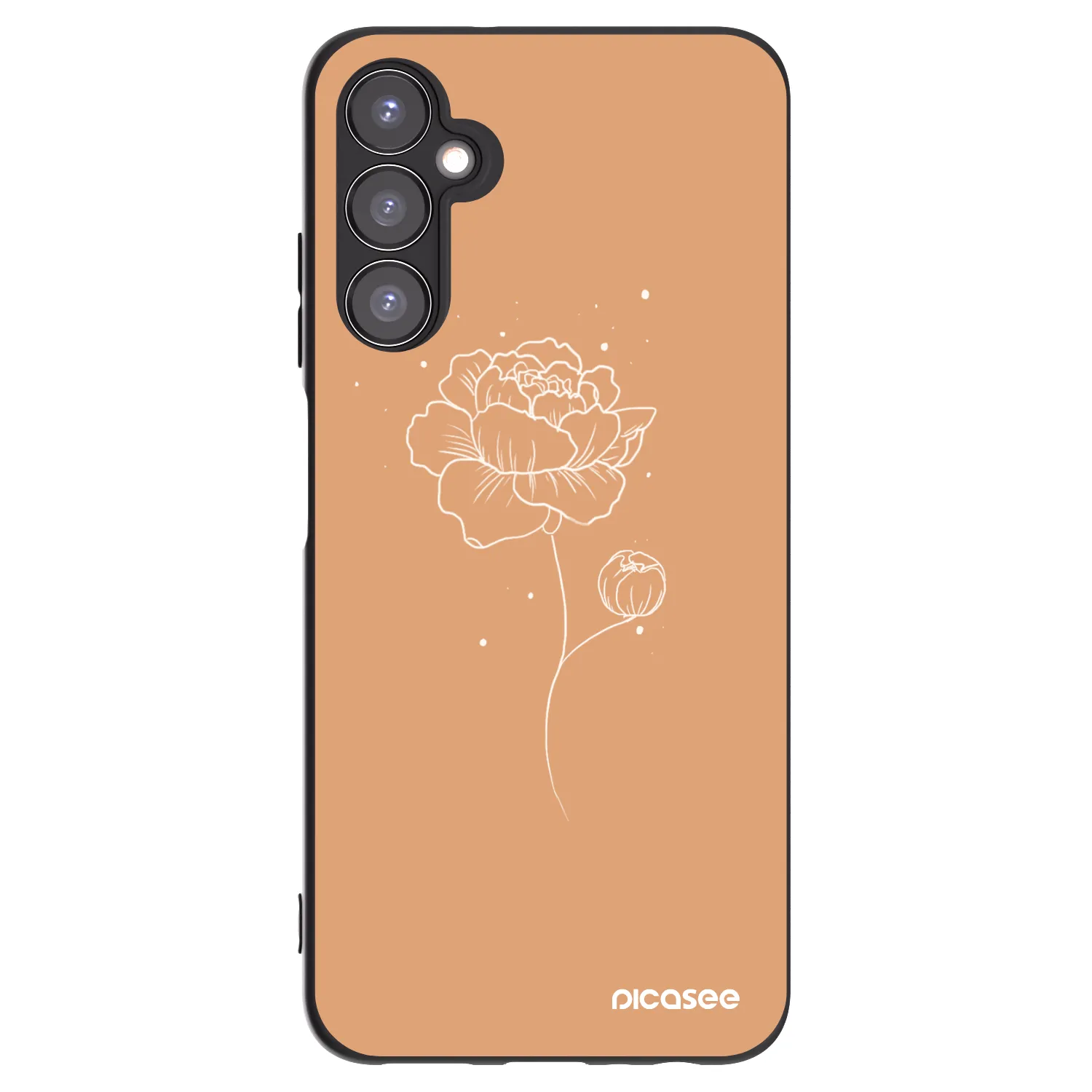 Picasee crna silikonska maskica za Samsung Galaxy A05s A057G - Peonies