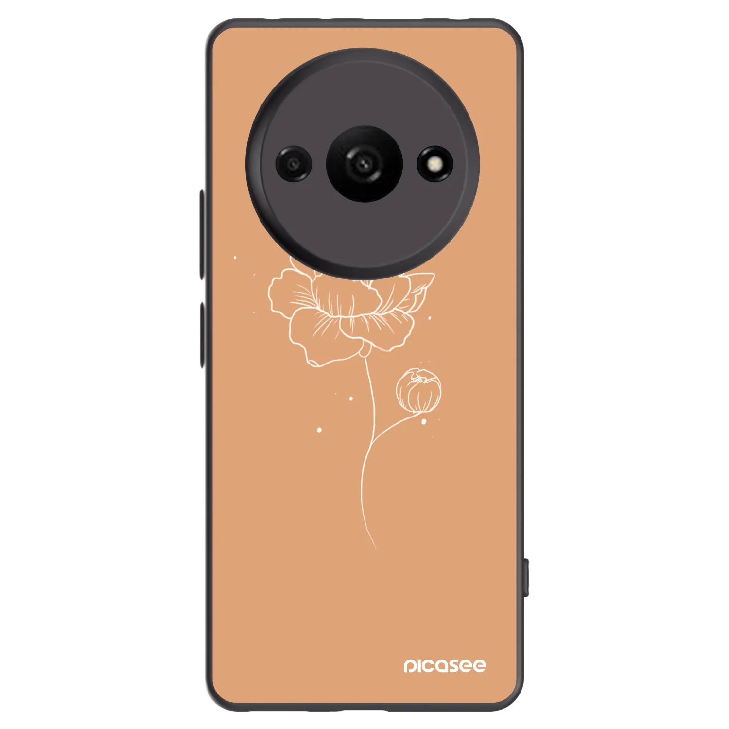 Picasee crna silikonska maskica za Xiaomi Redmi A3 - Peonies