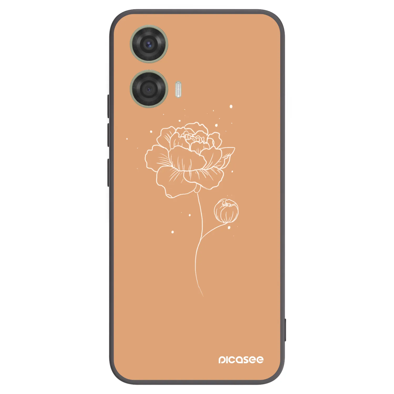 Picasee crna silikonska maskica za Motorola Moto G24 - Peonies