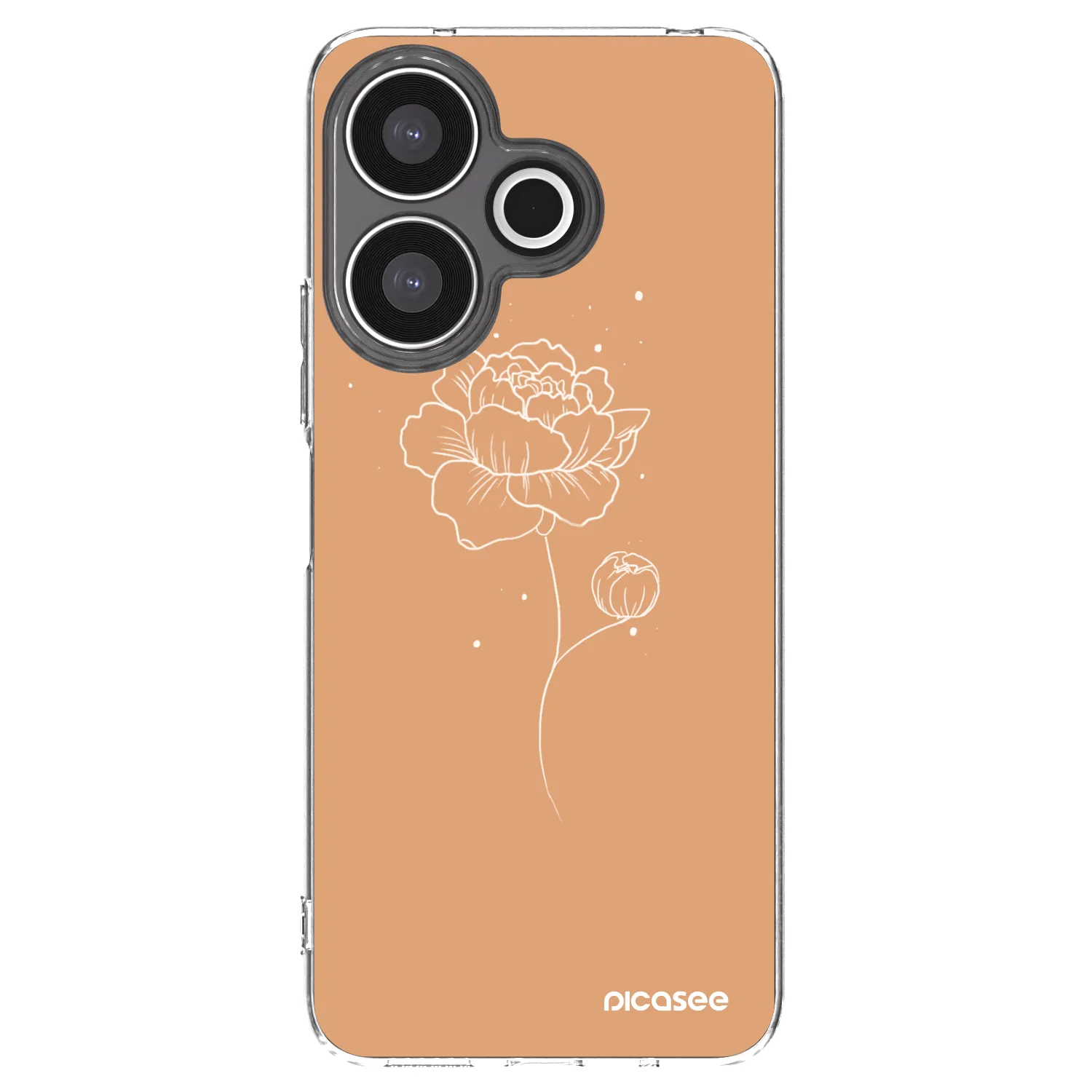 Picasee silikonska prozirna maskica za Xiaomi Redmi 13 4G - Peonies