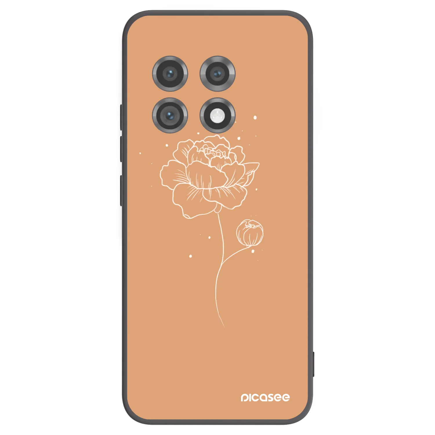 Picasee crna silikonska maskica za OnePlus 11 5G - Peonies