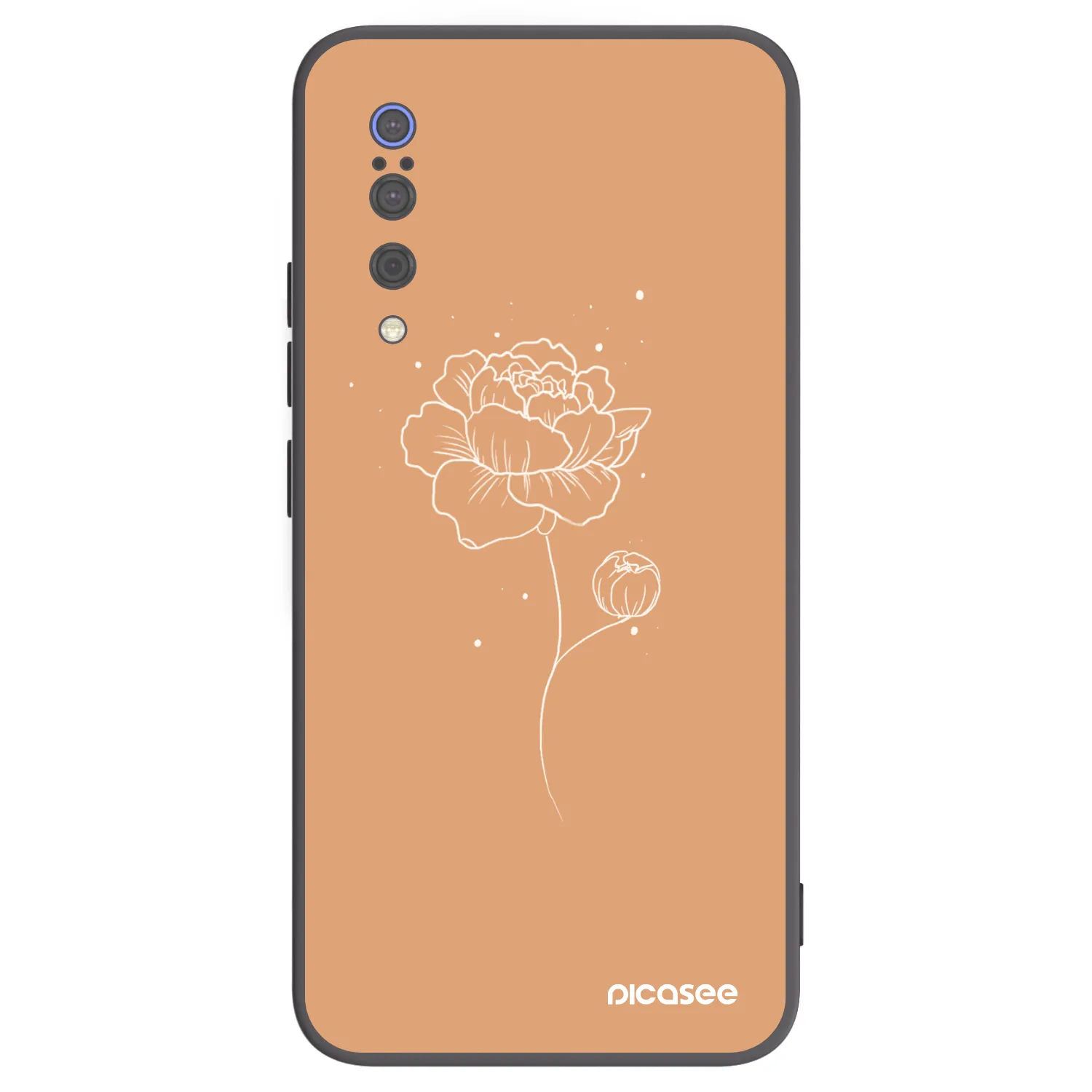Picasee crna silikonska maskica za Xiaomi Mi 9 - Peonies