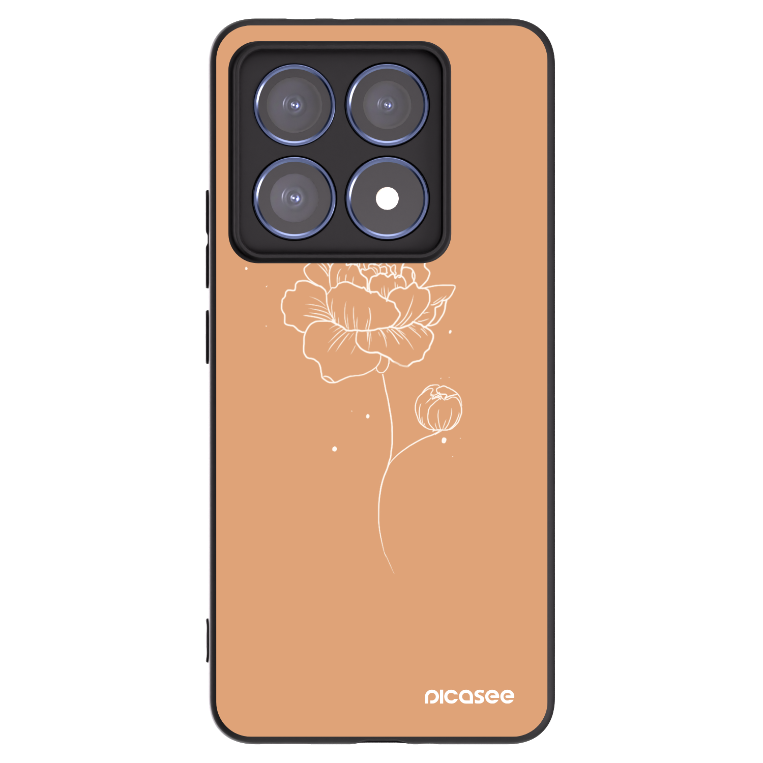 Picasee crna silikonska maskica za Xiaomi 14T Pro - Peonies