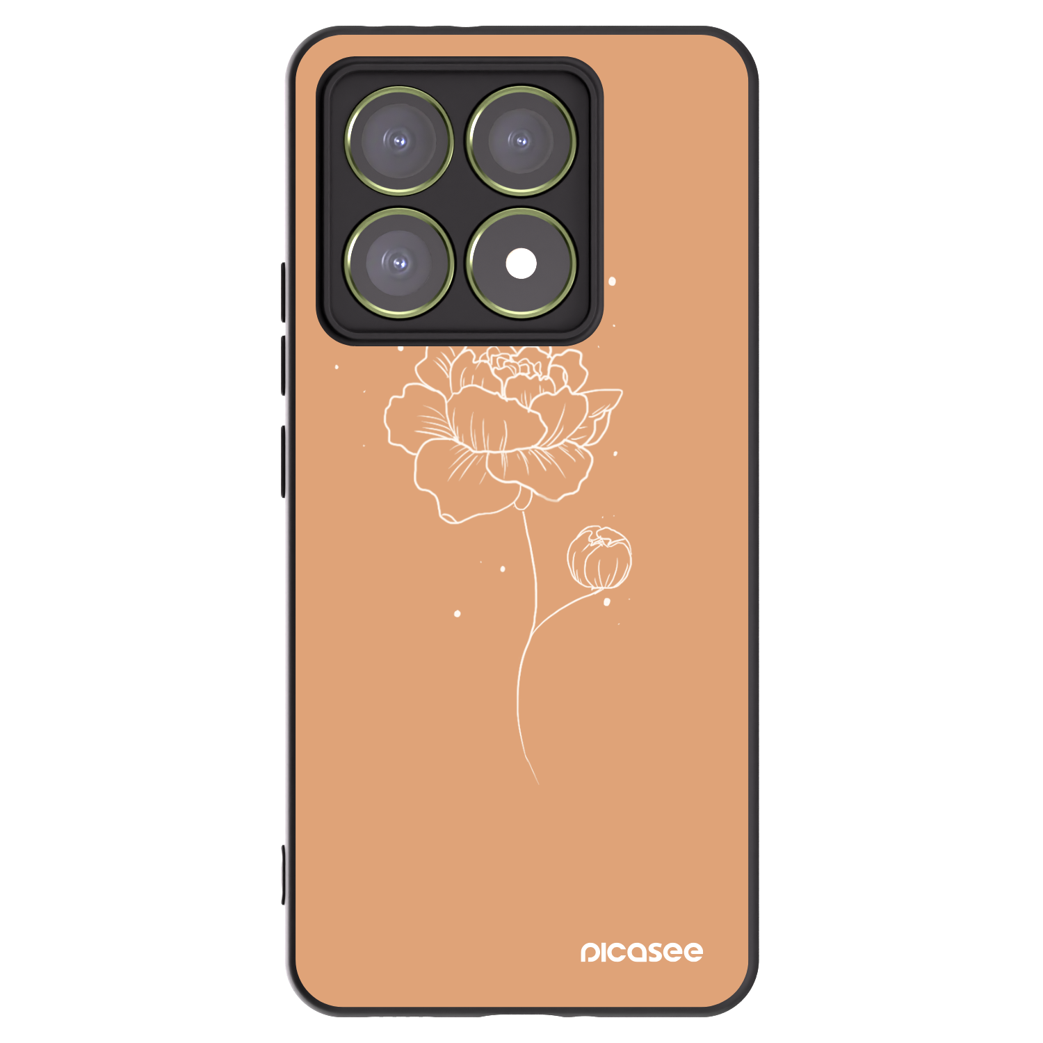 Picasee crna silikonska maskica za Xiaomi 14T - Peonies