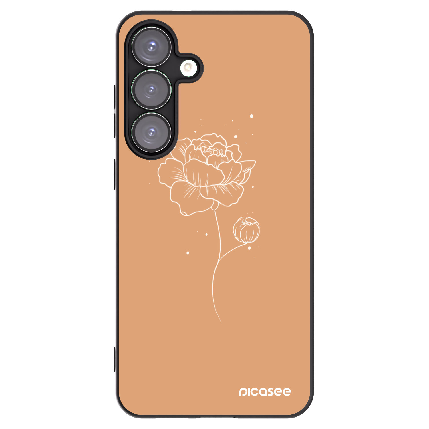 Picasee crna silikonska maskica za Samsung Galaxy S25+ 5G - Peonies