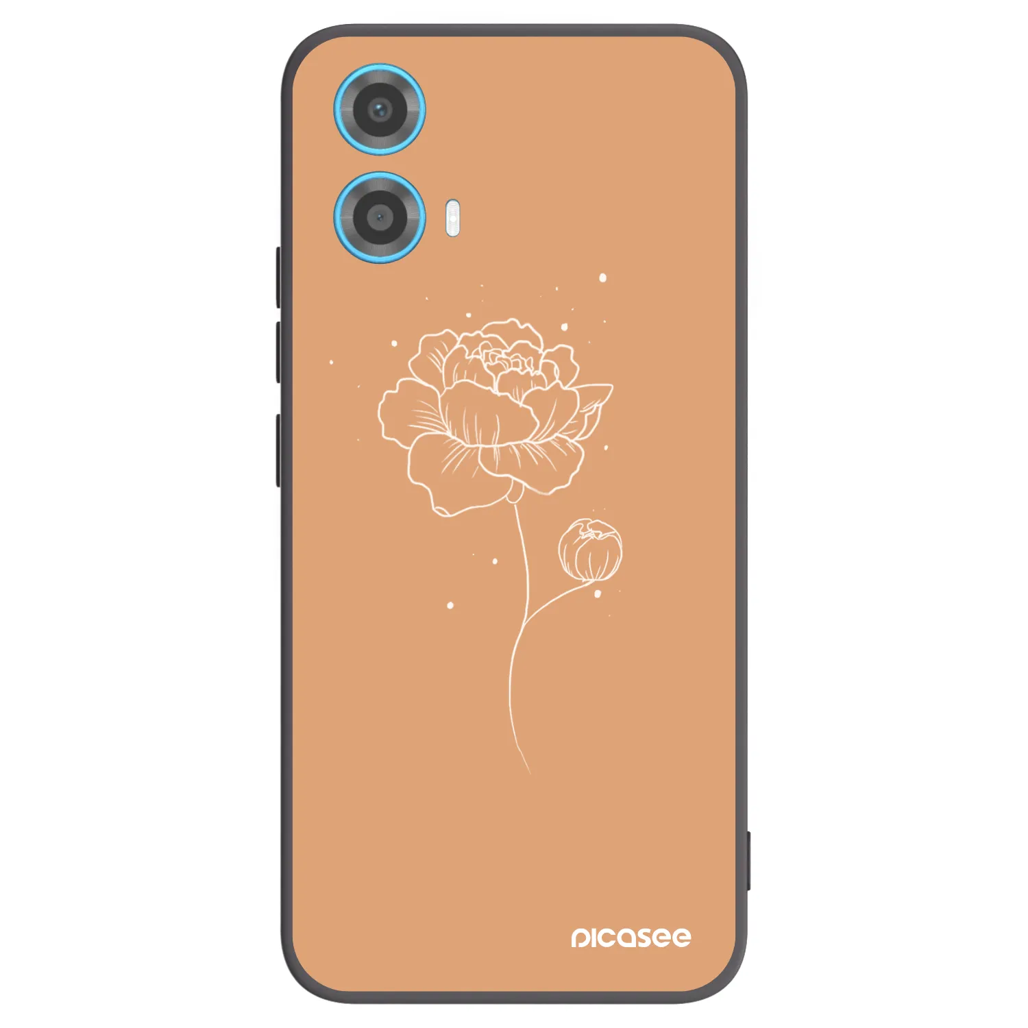 Picasee crna silikonska maskica za Motorola Moto G34 5G - Peonies