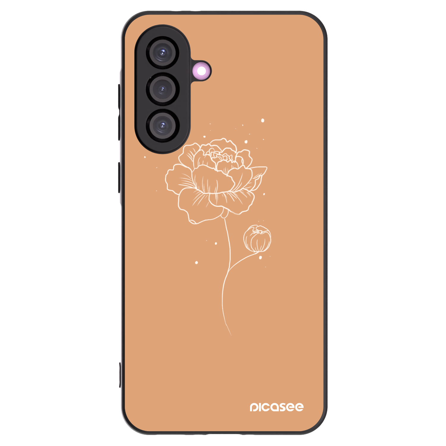 Picasee crna silikonska maskica za Samsung Galaxy A36 5G - Peonies