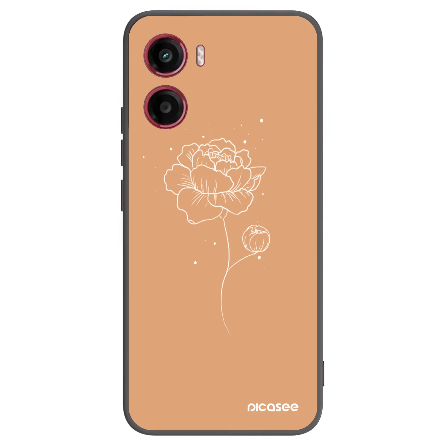 Picasee crna silikonska maskica za Motorola Moto G05 - Peonies