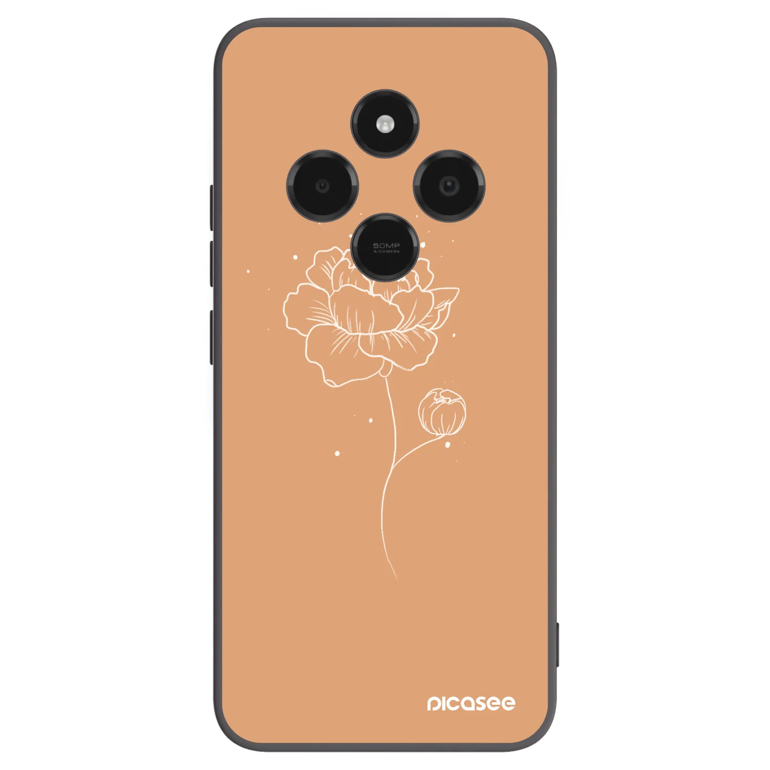 Picasee crna silikonska maskica za Xiaomi Poco C75 - Peonies