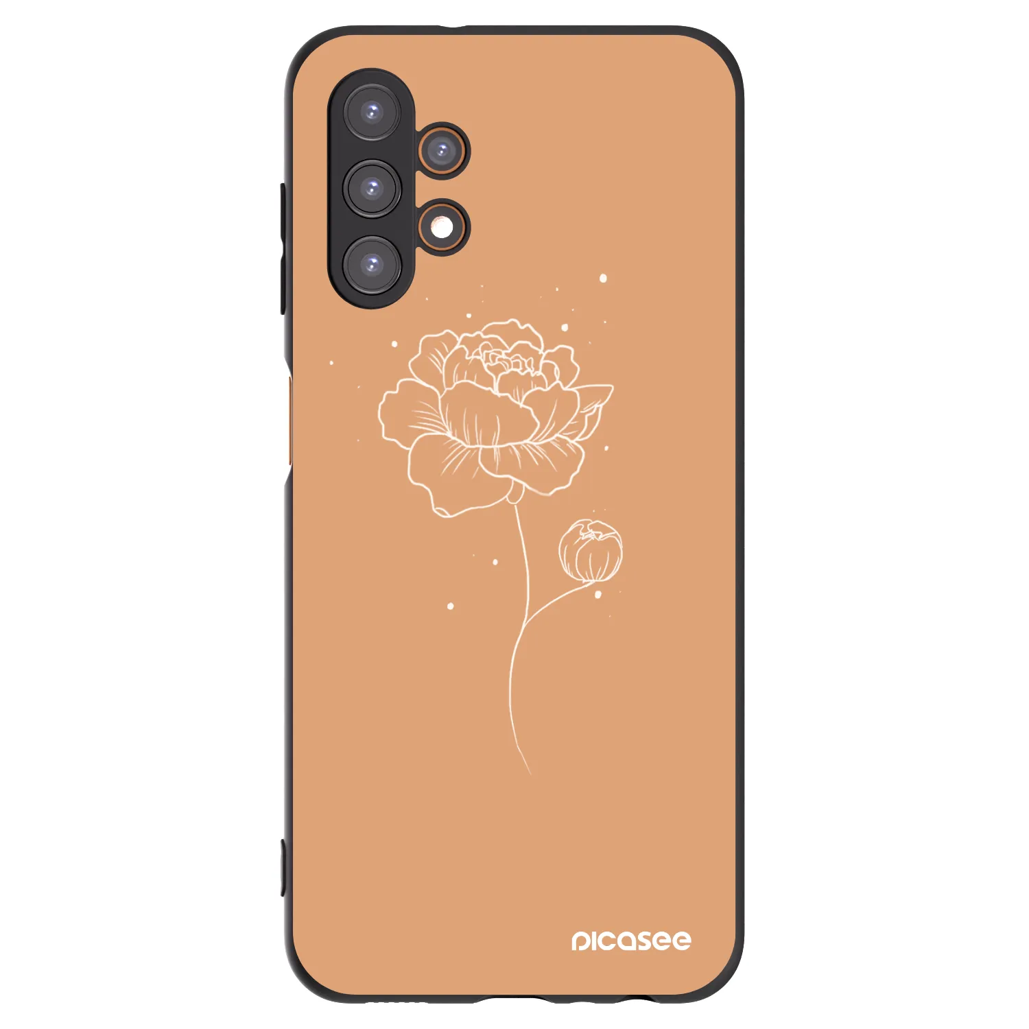 Picasee crna silikonska maskica za Samsung Galaxy A13 5G - Peonies