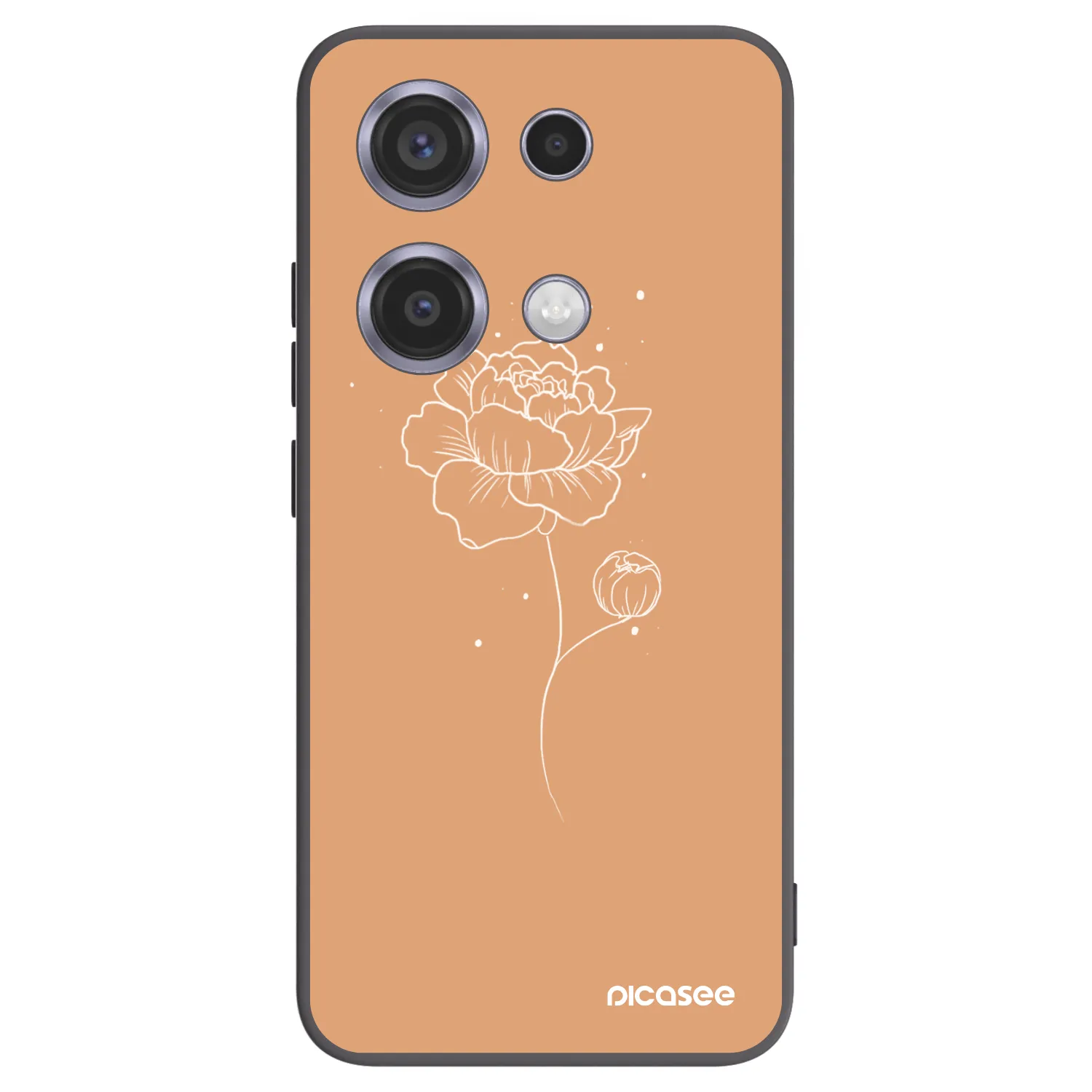 Picasee crna silikonska maskica za Xiaomi Redmi Note 14S - Peonies