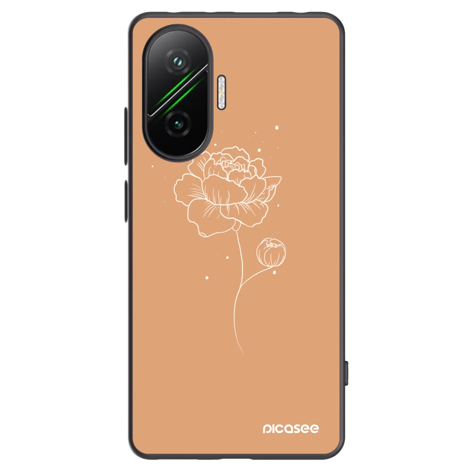 Picasee crna silikonska maskica za Xiaomi Poco F7 5G - Peonies