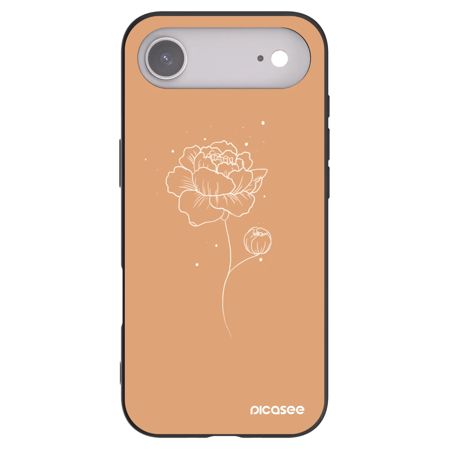 Picasee crna silikonska maskica za Apple iPhone Air - Peonies