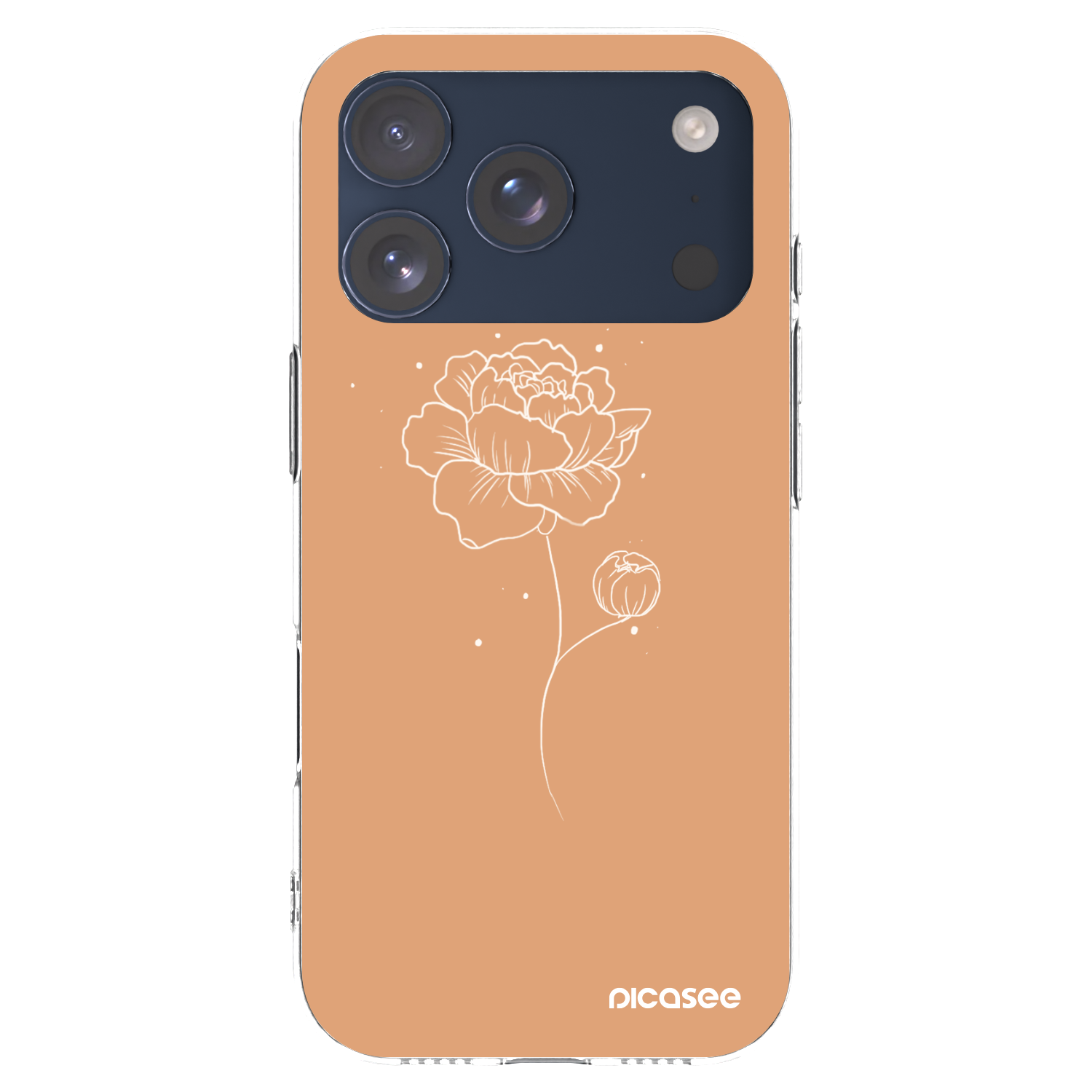 Picasee silikonska prozirna maskica za Apple iPhone 17 Pro - Peonies
