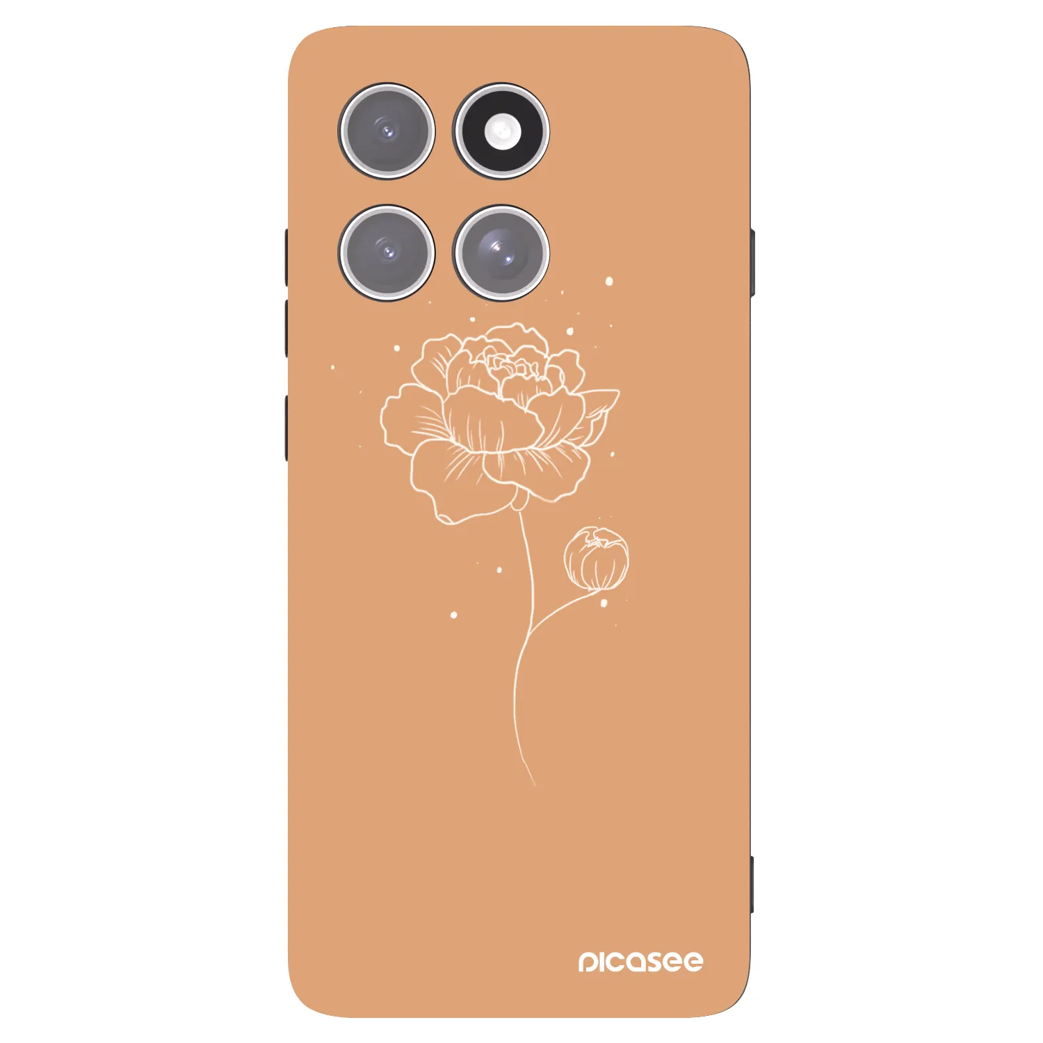 Picasee crna silikonska maskica za Motorola Edge 60 Pro - Peonies