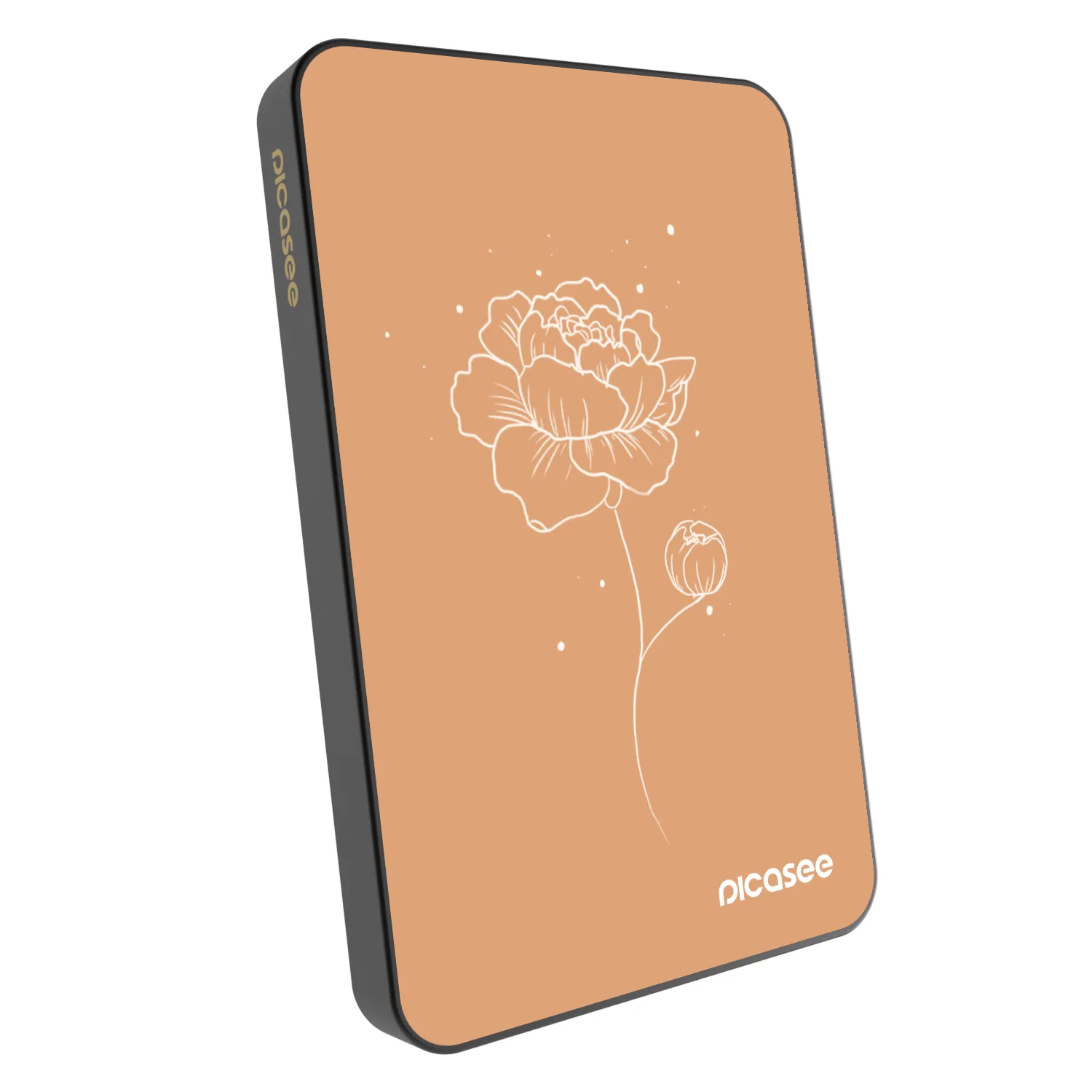 Picasee Prijenosni punjač s MagSafe 5 000 mAh Sivo - Peonies