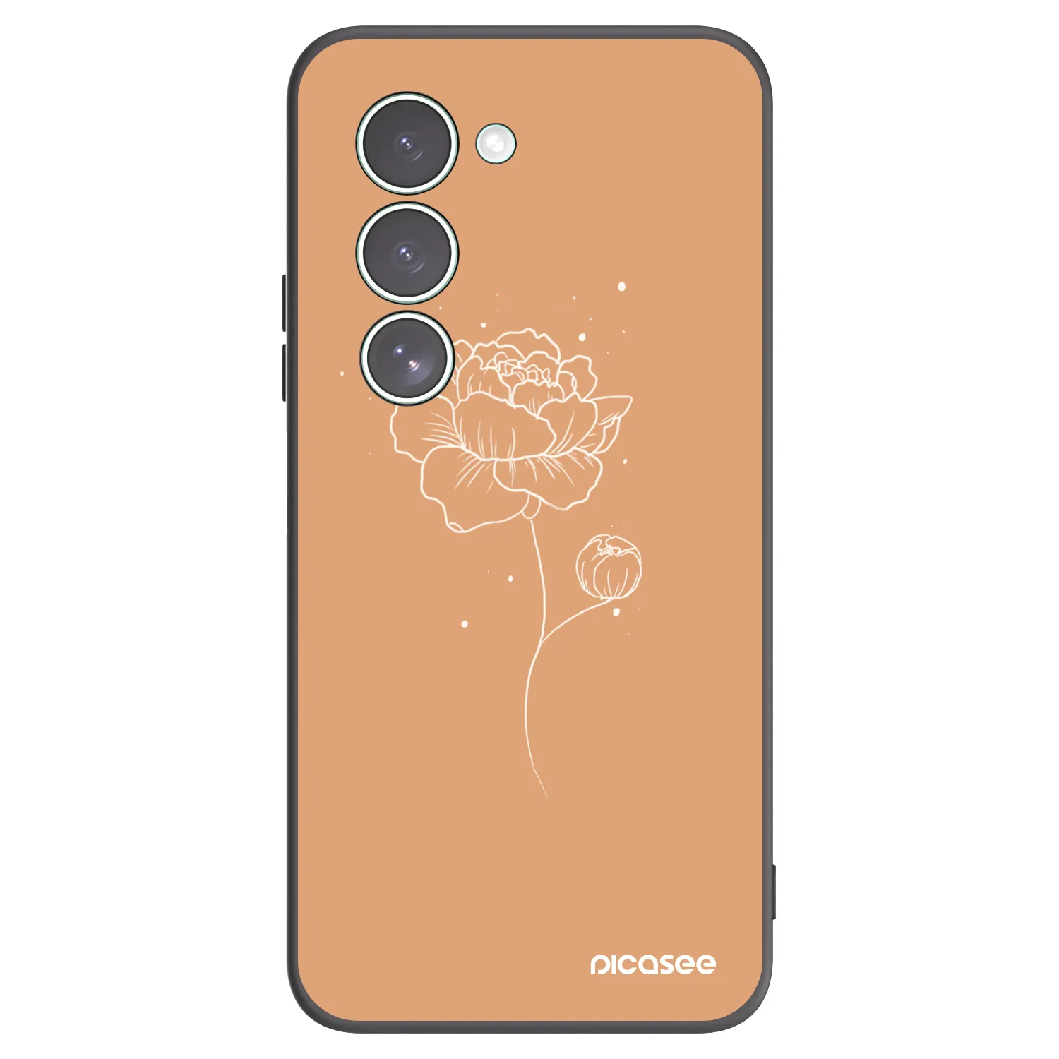 Picasee crna silikonska maskica za Xiaomi Redmi 15 5G - Peonies