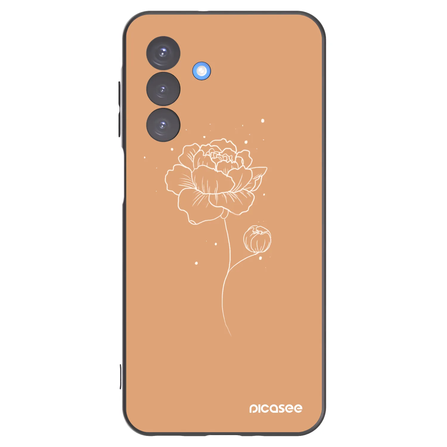 Picasee crna silikonska maskica za Samsung Galaxy A17 5G - Peonies