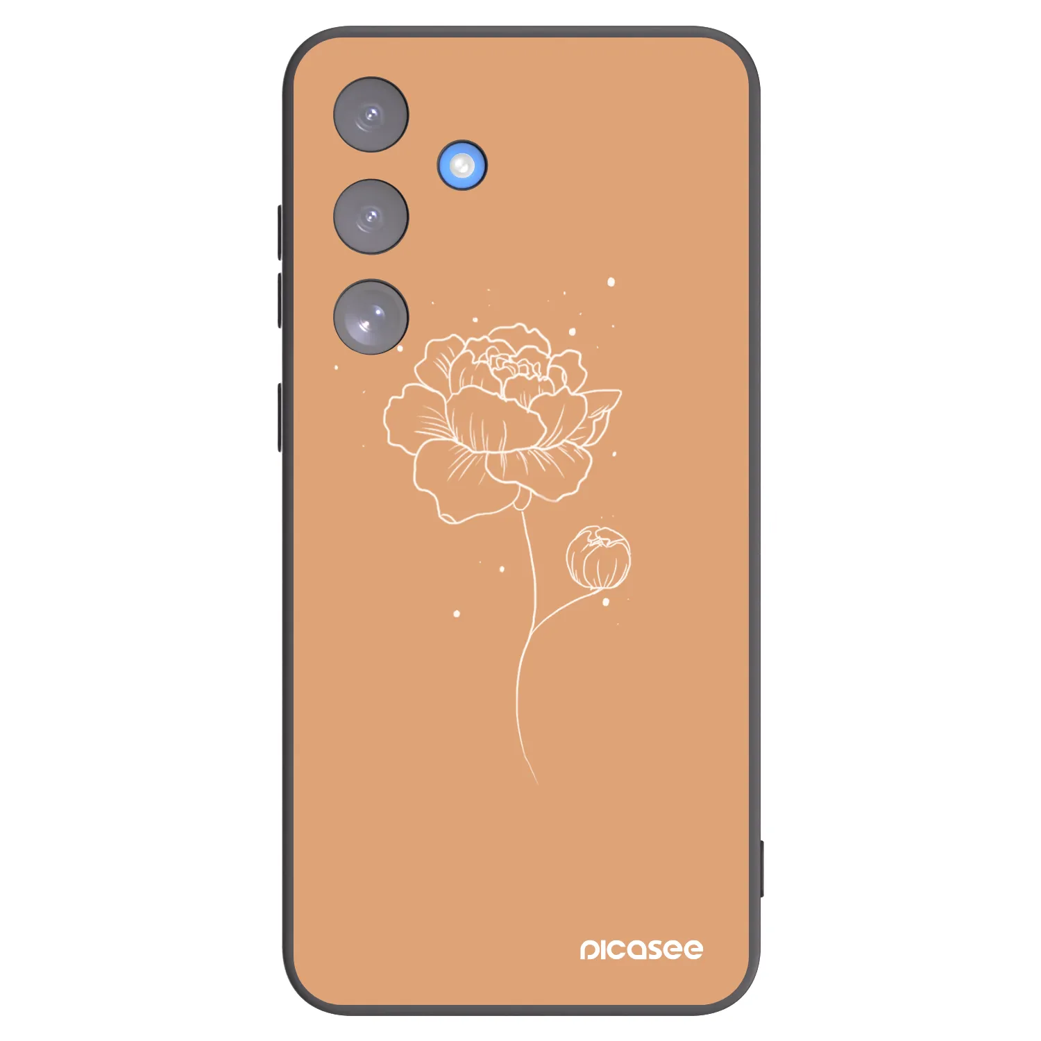 Picasee crna silikonska maskica za Samsung Galaxy S25 FE 5G - Peonies
