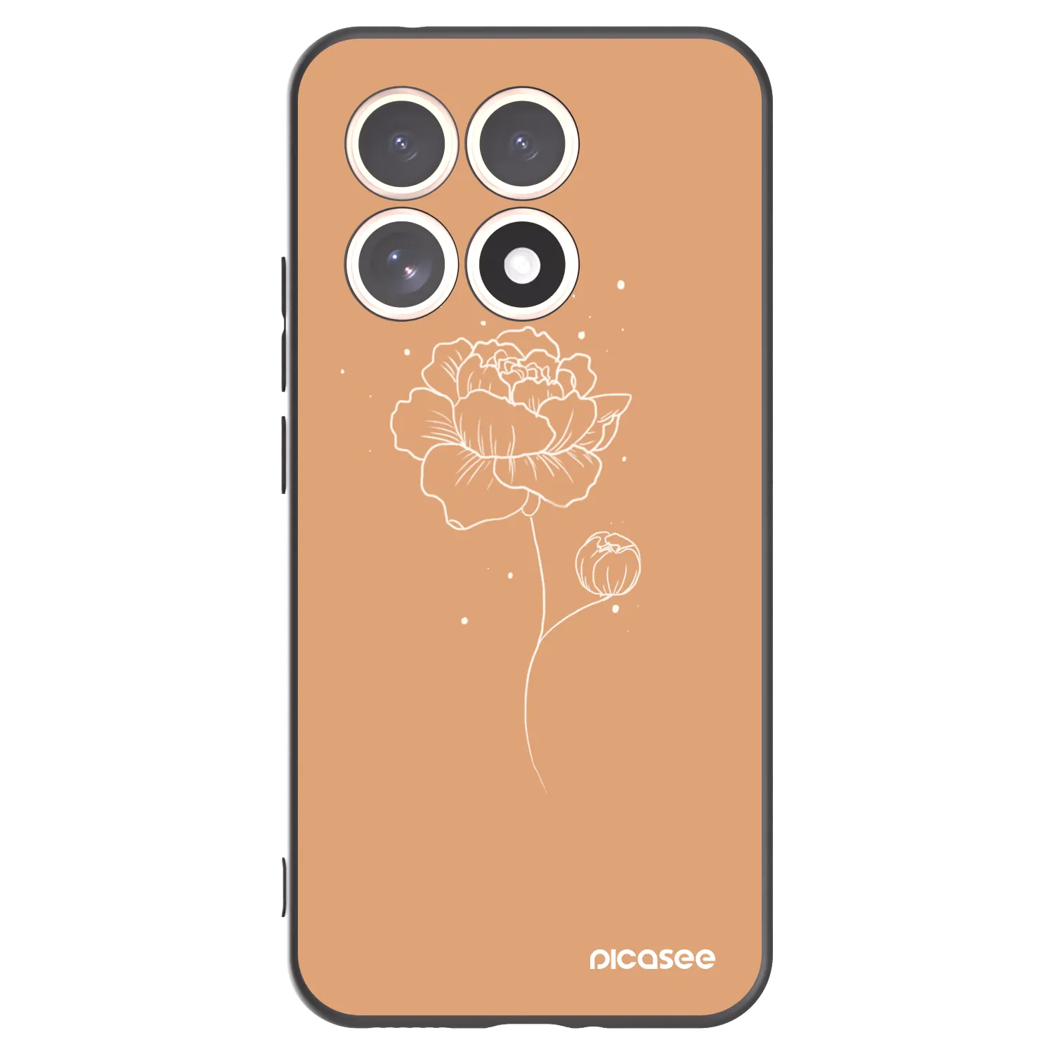 Picasee crna silikonska maskica za Xiaomi 15T - Peonies