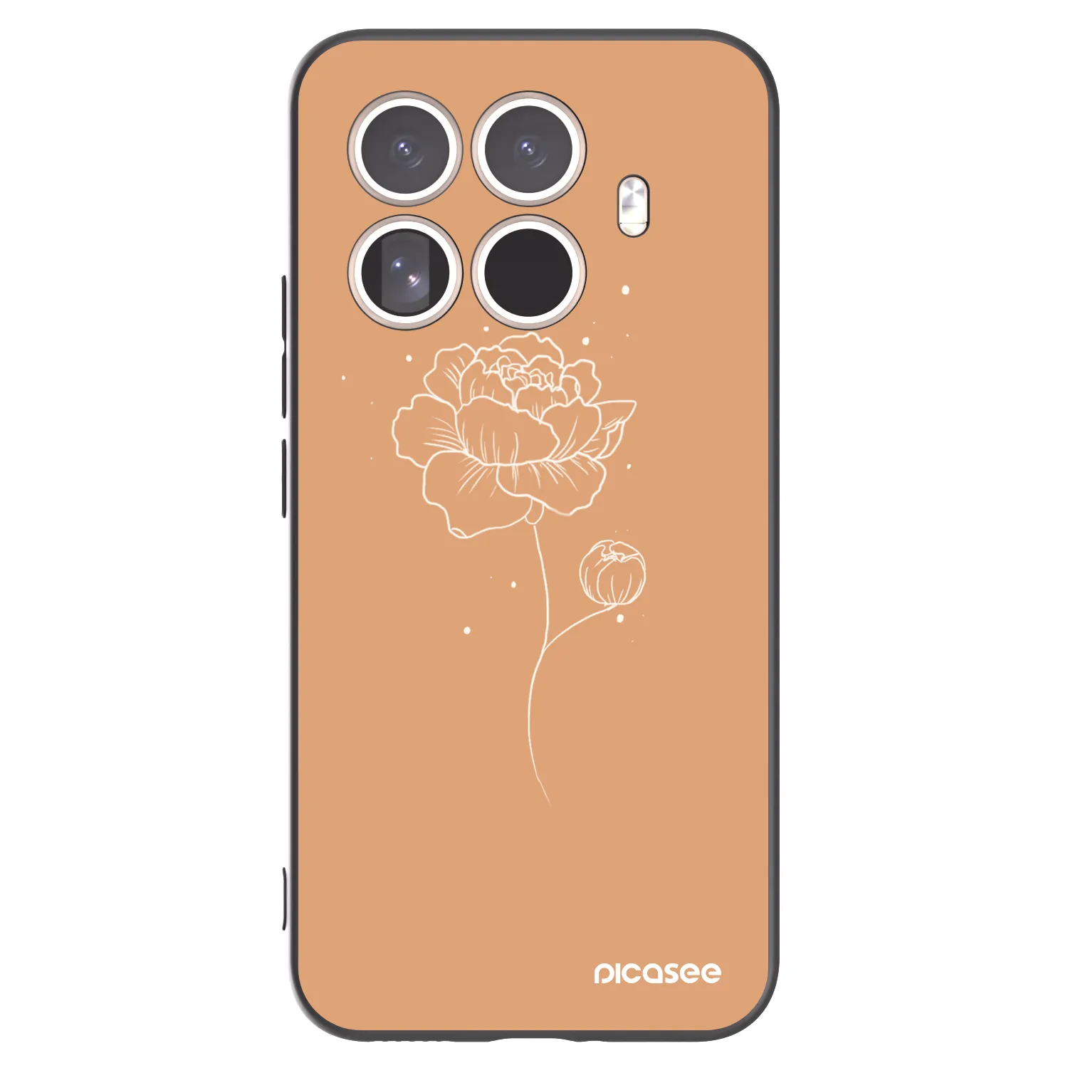 Picasee crna silikonska maskica za Xiaomi 15T Pro - Peonies