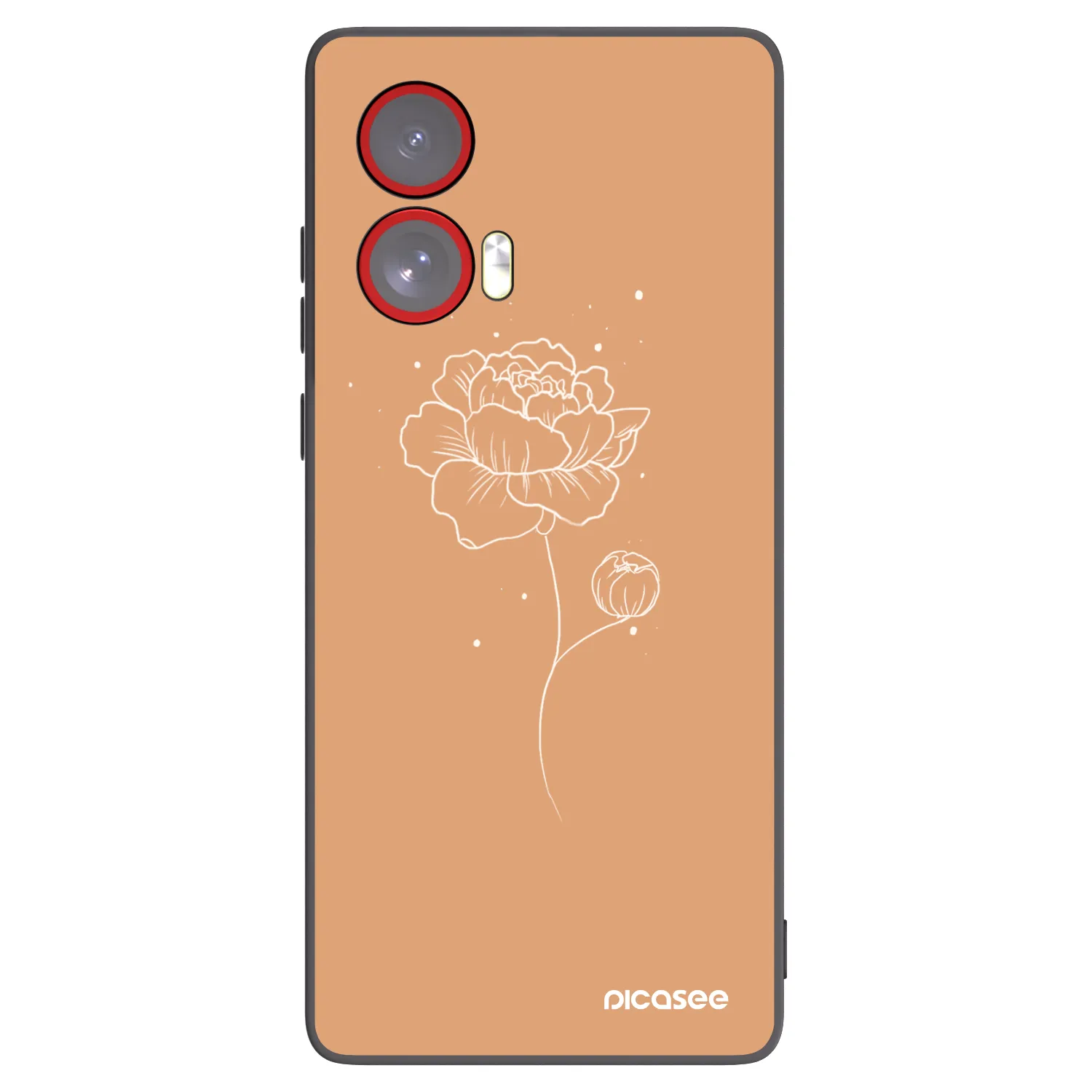 Picasee crna silikonska maskica za Motorola Edge 50 Fusion - Peonies